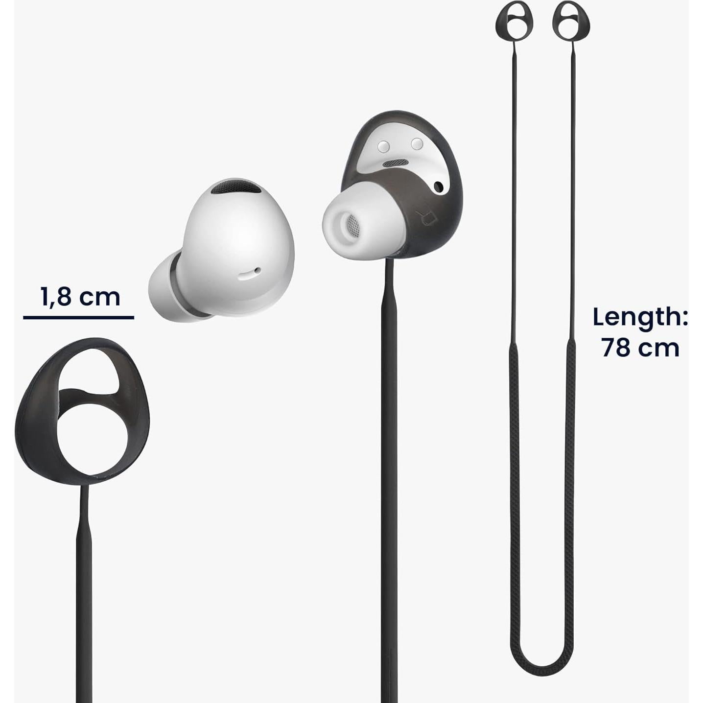 Correas de Silicona kwmobile para Samsung Galaxy Buds2 Pro - Negro/Azul