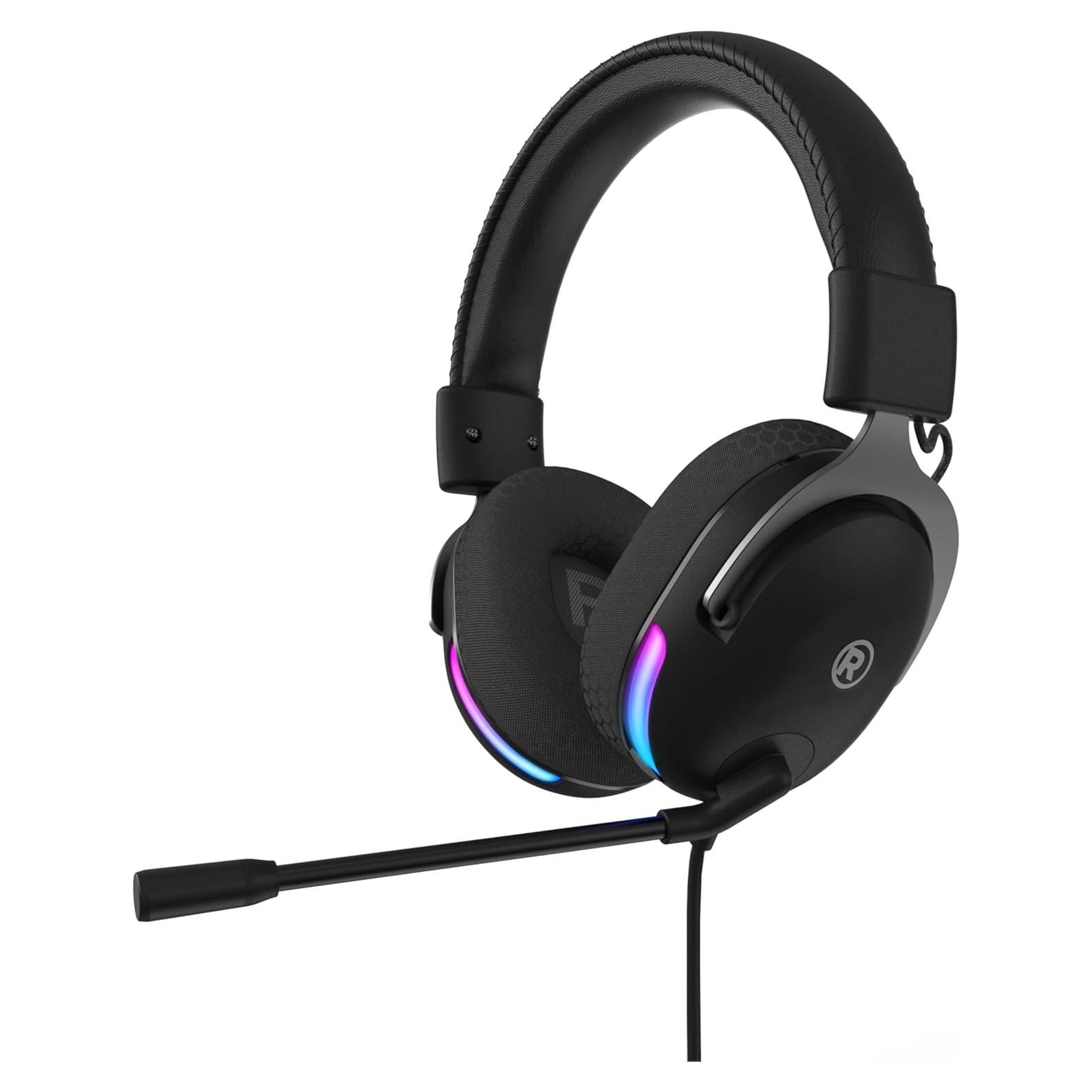 RadioShack Gaming Headphones – 40mm Drivers, Dual Connectivity (3.5mm & USB-A), Modern & Sleek Black Design