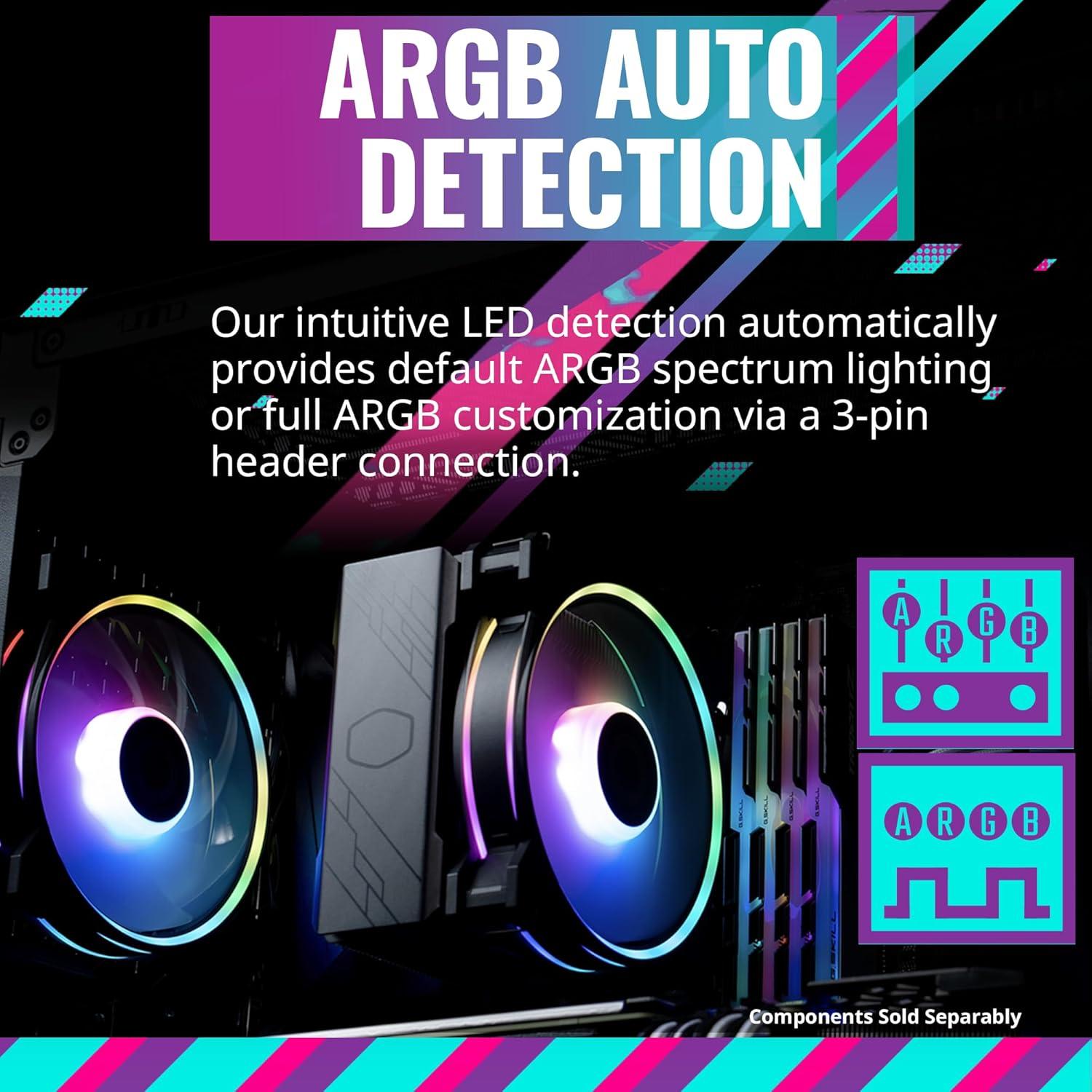 Cooler Master Hyper 212 Halo Negro Enfriador CPU 154mm ARGB