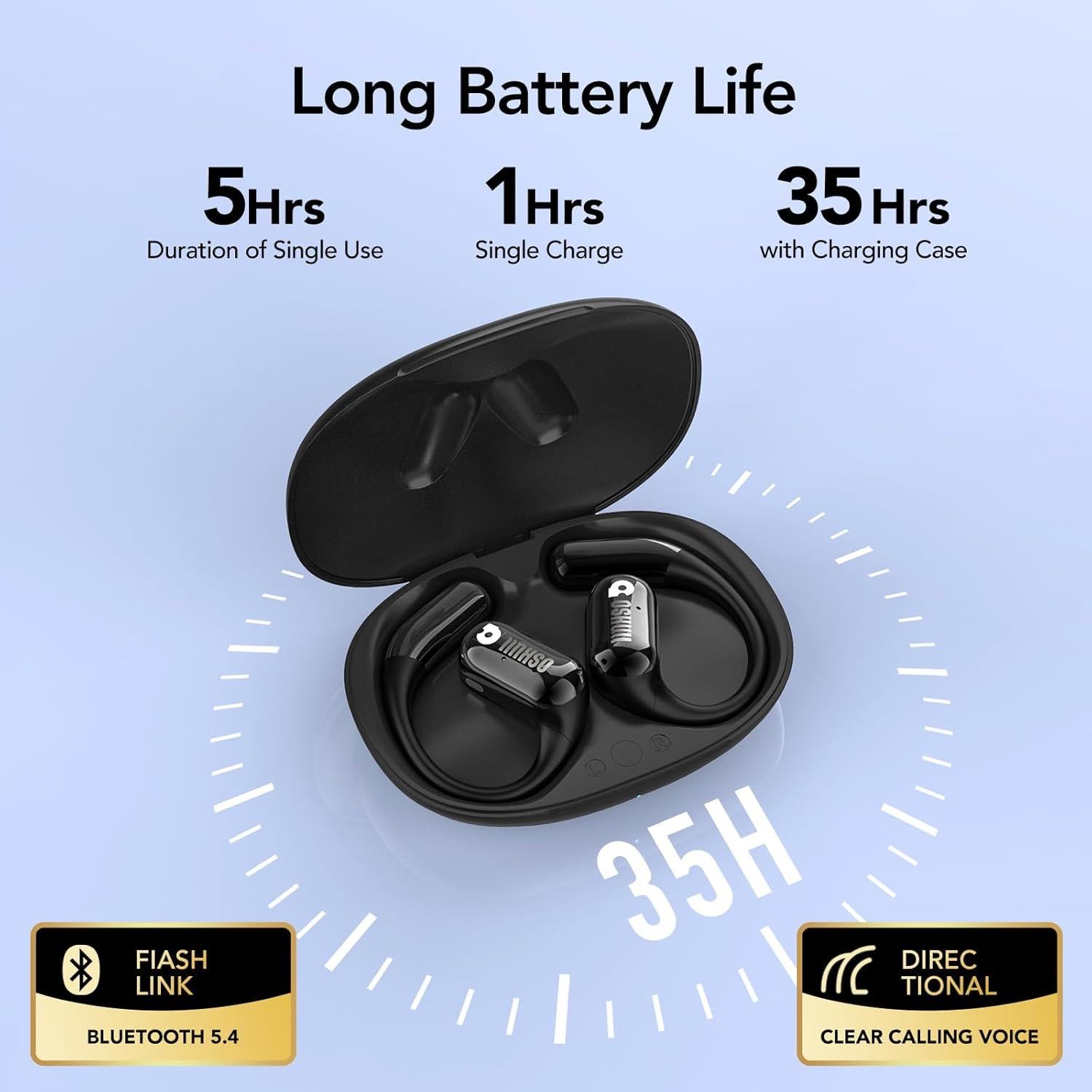 Auriculares inalámbricos MFish de conducción ósea negros