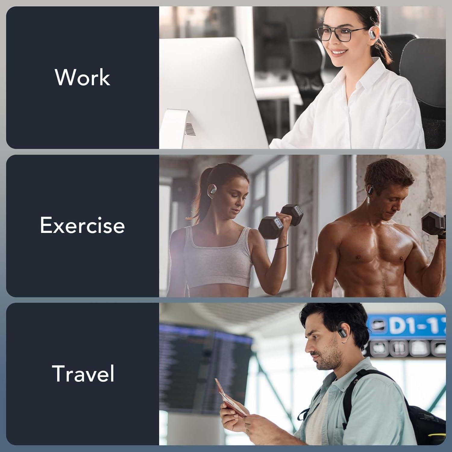 Auriculares inalámbricos MFish de conducción ósea negros