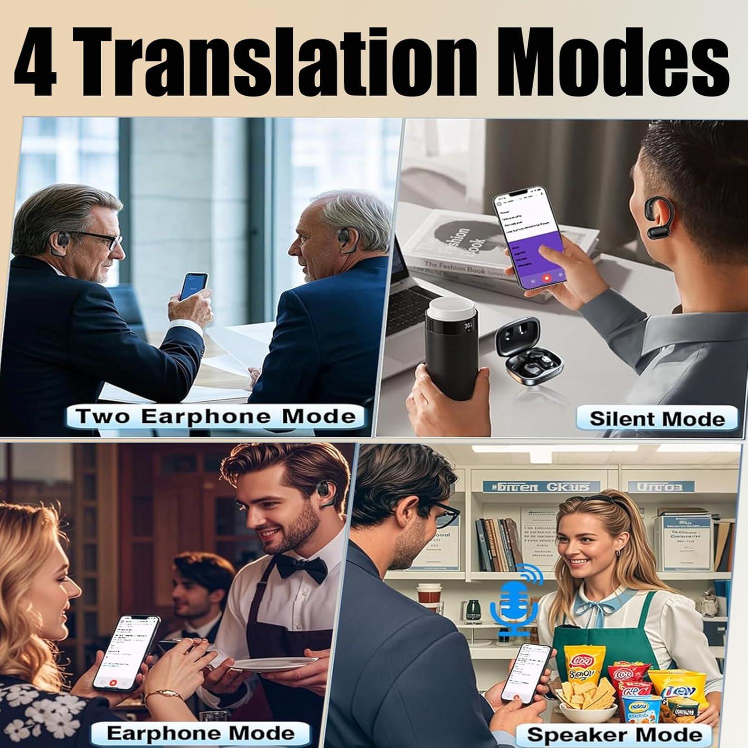 Auriculares Traductores AI Haiseire M76 Negro Bluetooth