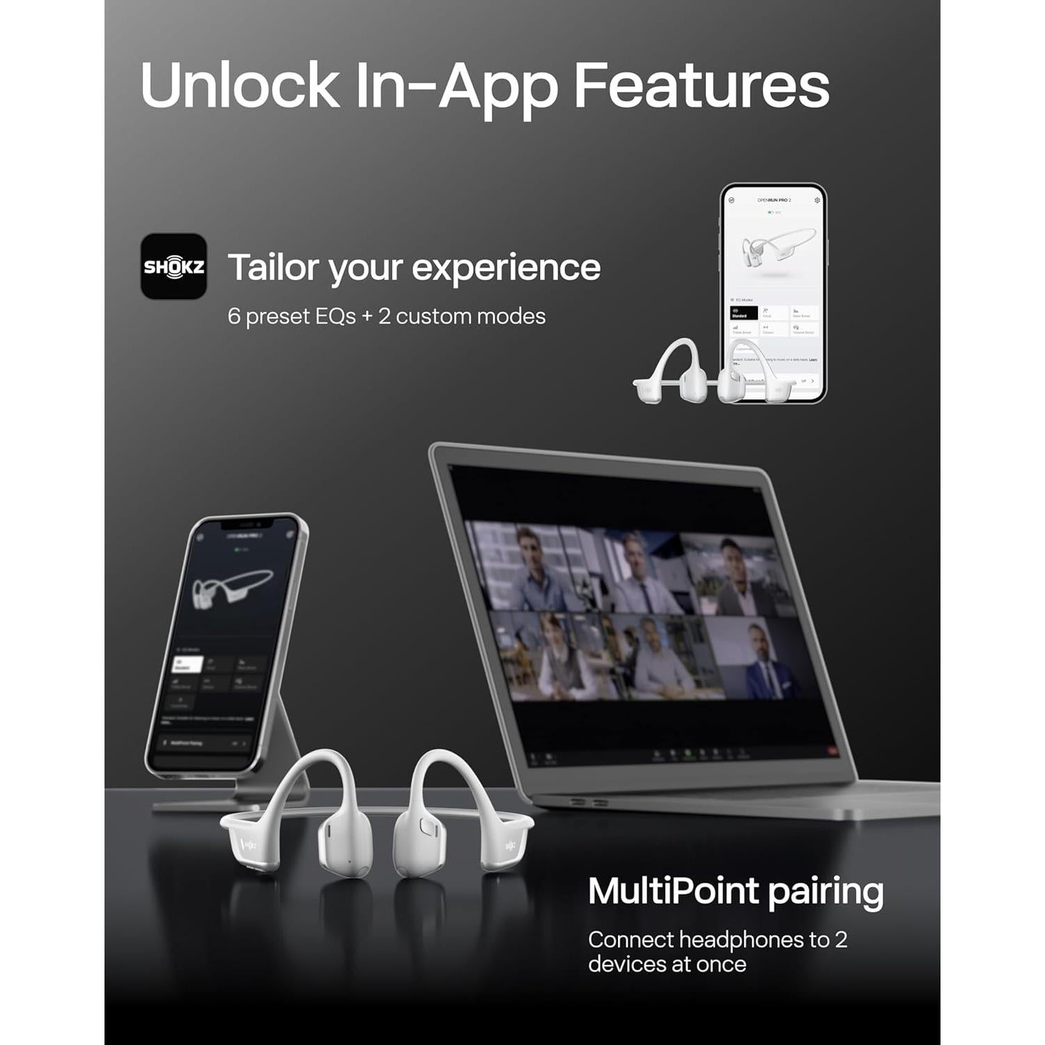 Auriculares Inalámbricos SHOKZ OpenRun Pro 2 - Conducción Ósea, 12h Batería