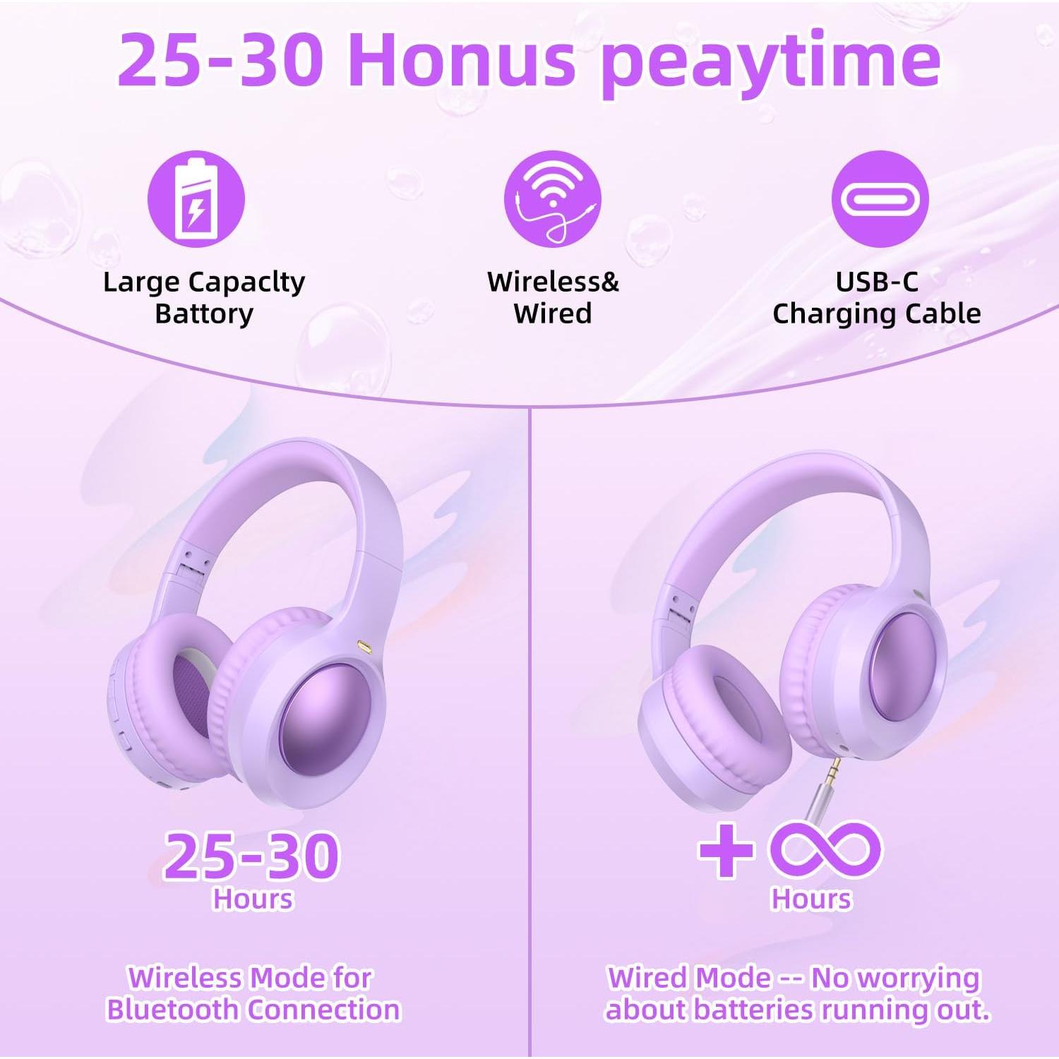 Auriculares Inalámbricos Bluetooth TOKANI TK-01 Púrpura 30h