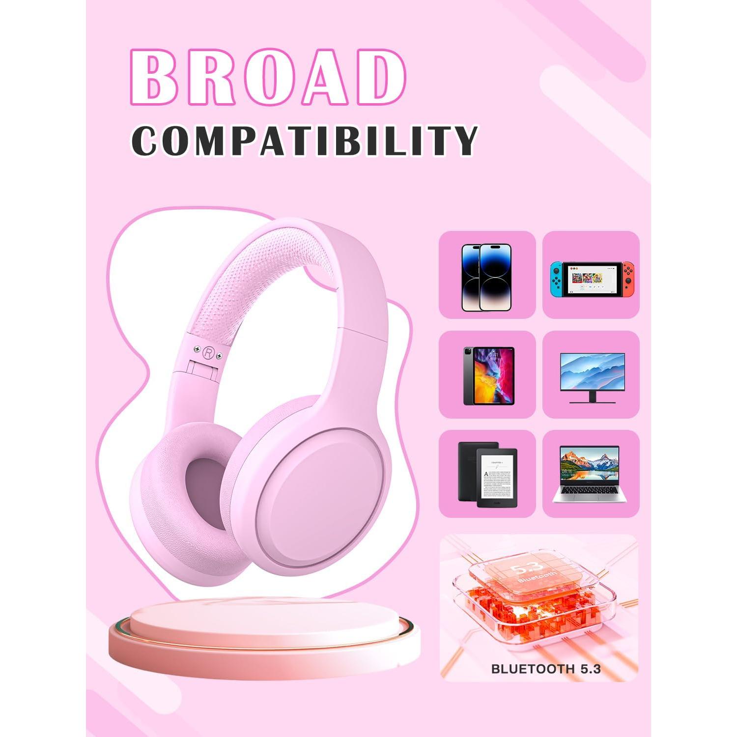 Auriculares Inalámbricos para Niños DMJ Rosa Bluetooth 5.1