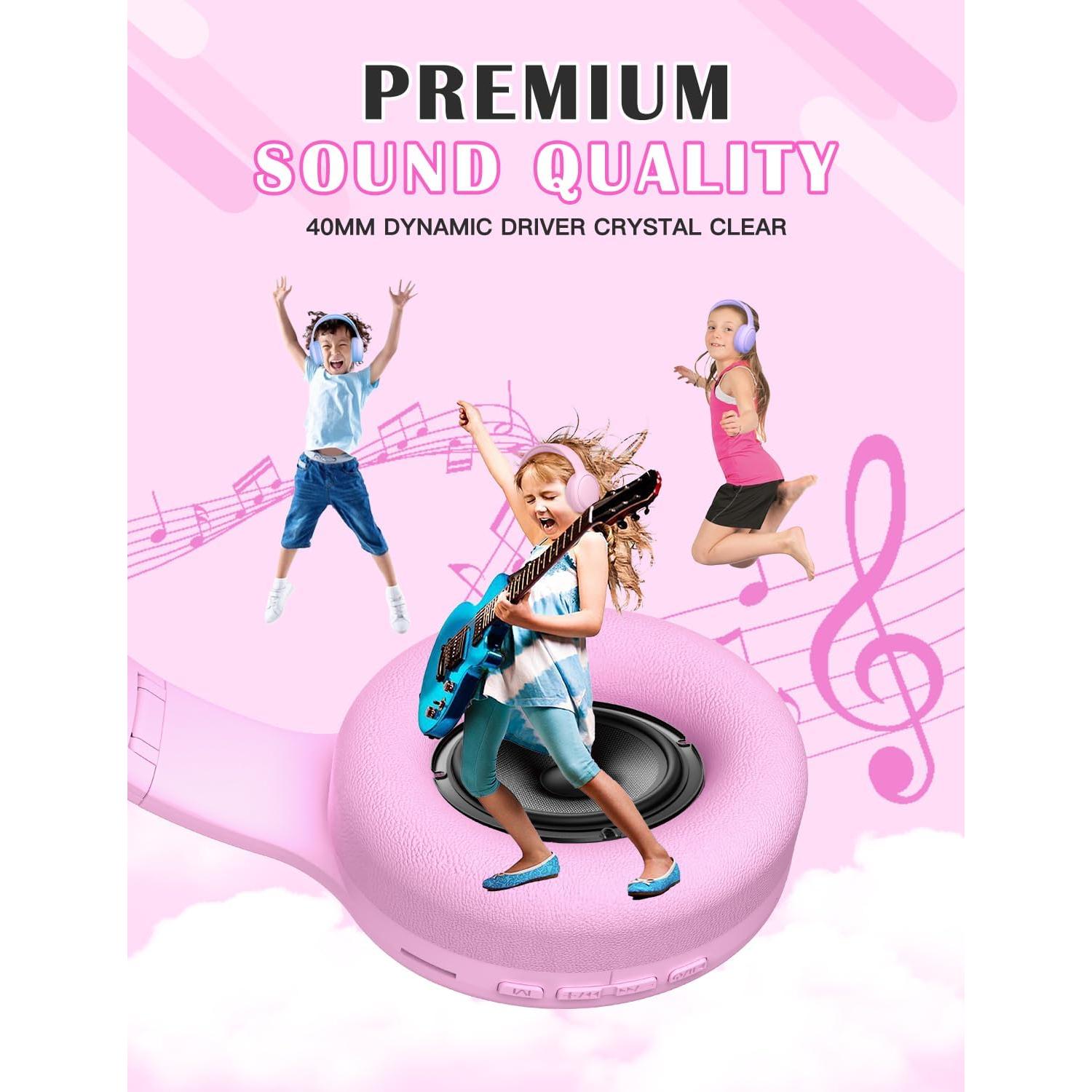 Auriculares Inalámbricos para Niños DMJ Rosa Bluetooth 5.1