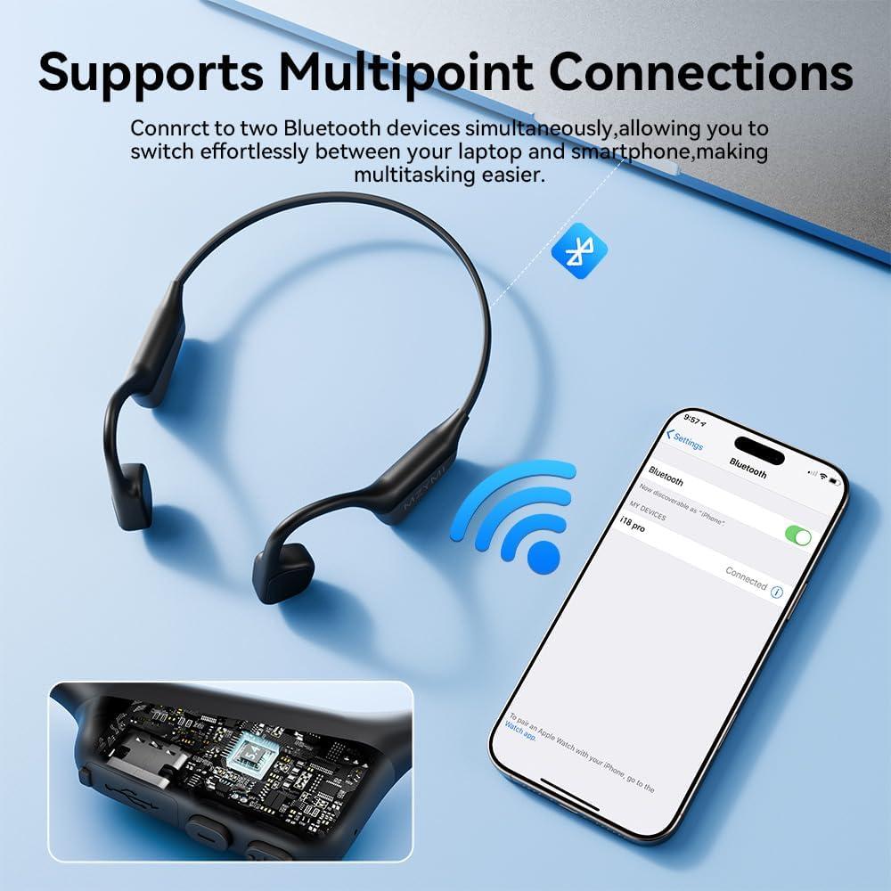 Auriculares Inalámbricos MZYMI Modo Conducción Ósea IPX6 Negro