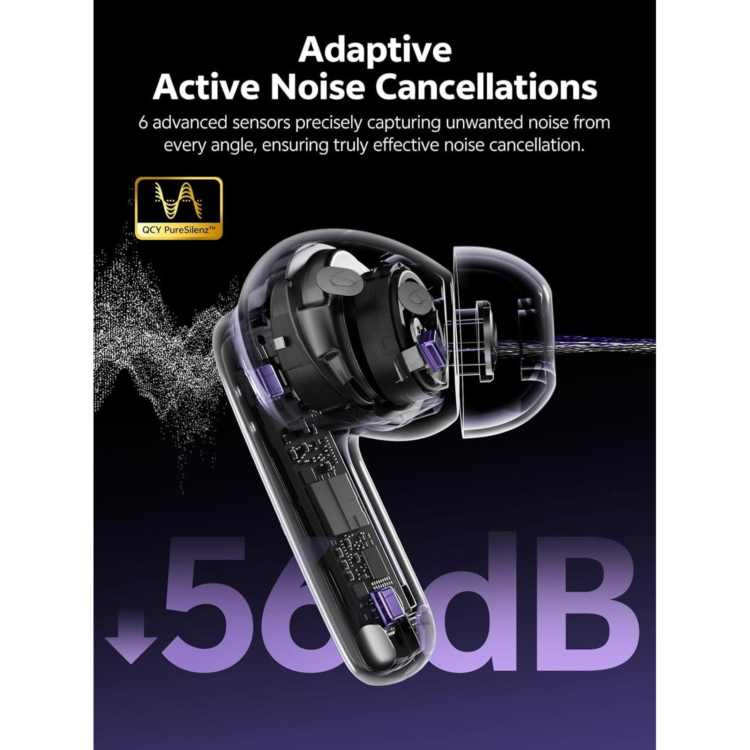 Auriculares Inalámbricos QCY MeloBuds N70 Bluetooth 6.0 ANC IPX5