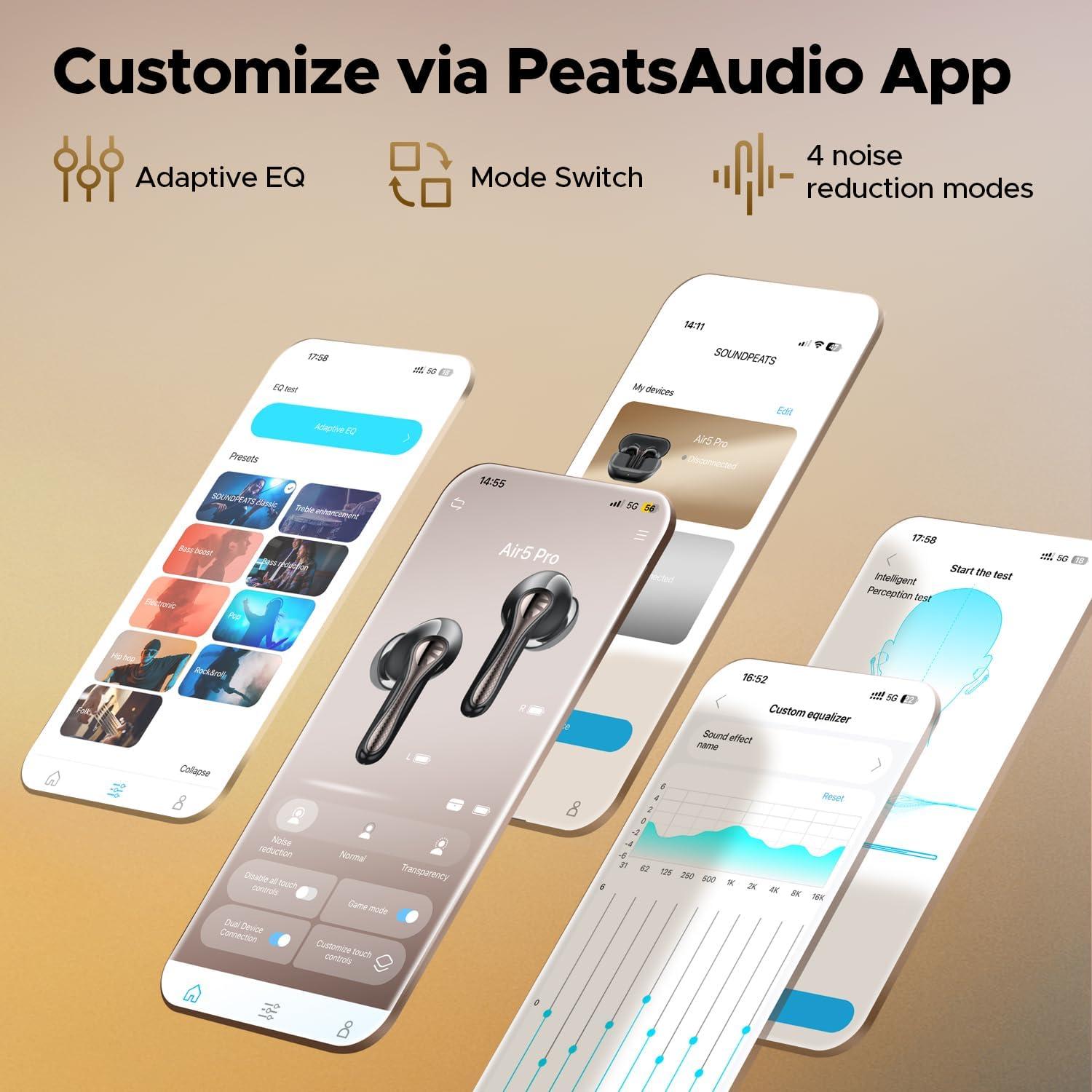 Auriculares In Ear SoundPEATS Air5 Pro con ANC y 37H Batería