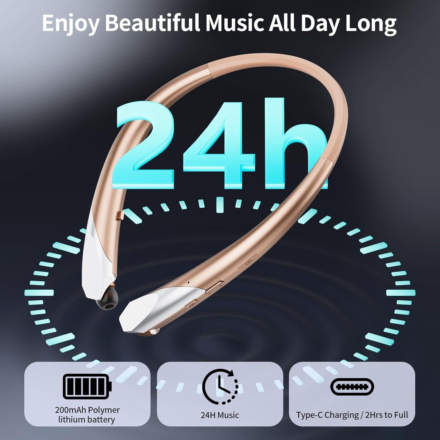 Auriculares Bluetooth LHKLUK 911 Diadema Retráctil Rosa IPX5