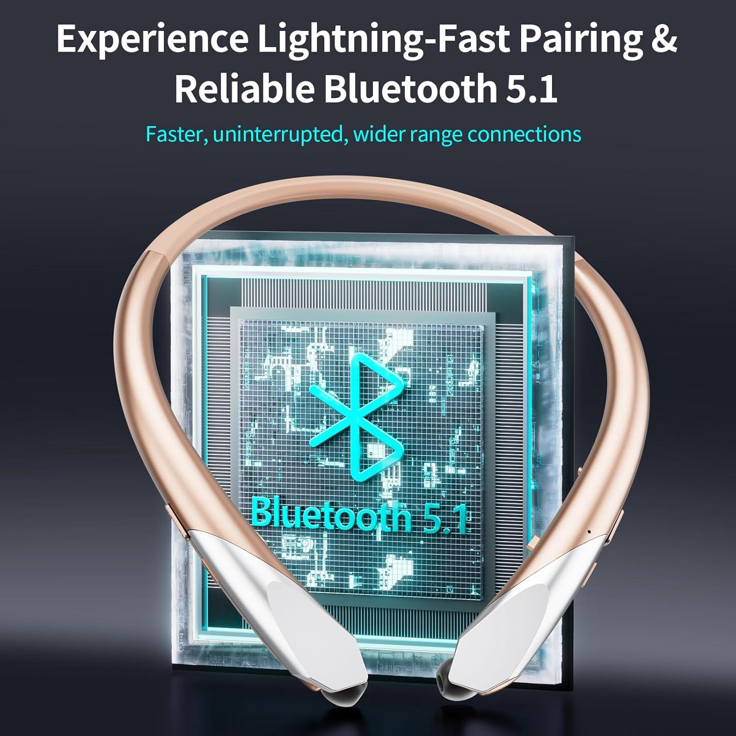 Auriculares Bluetooth LHKLUK 911 Diadema Retráctil Rosa IPX5