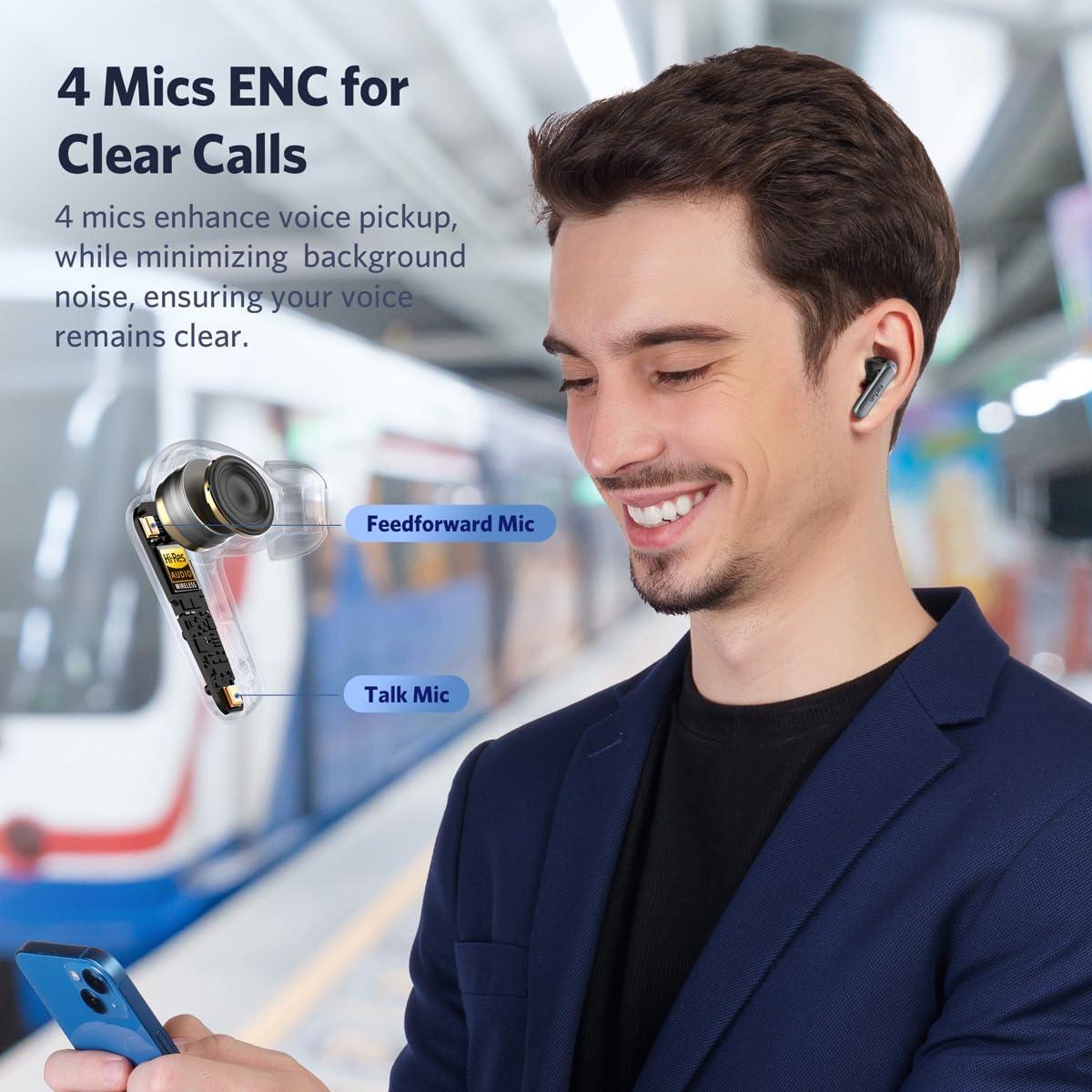 Auriculares Inalámbricos EarFun Air 2, Bluetooth 5.3, 40h Batería