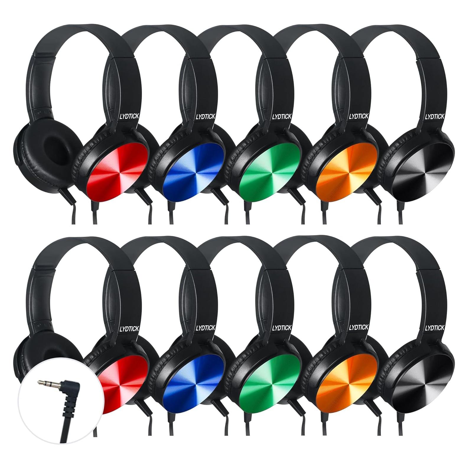 Paquete de 10 Auriculares para Niños LYDTICK con Cable 3.5mm