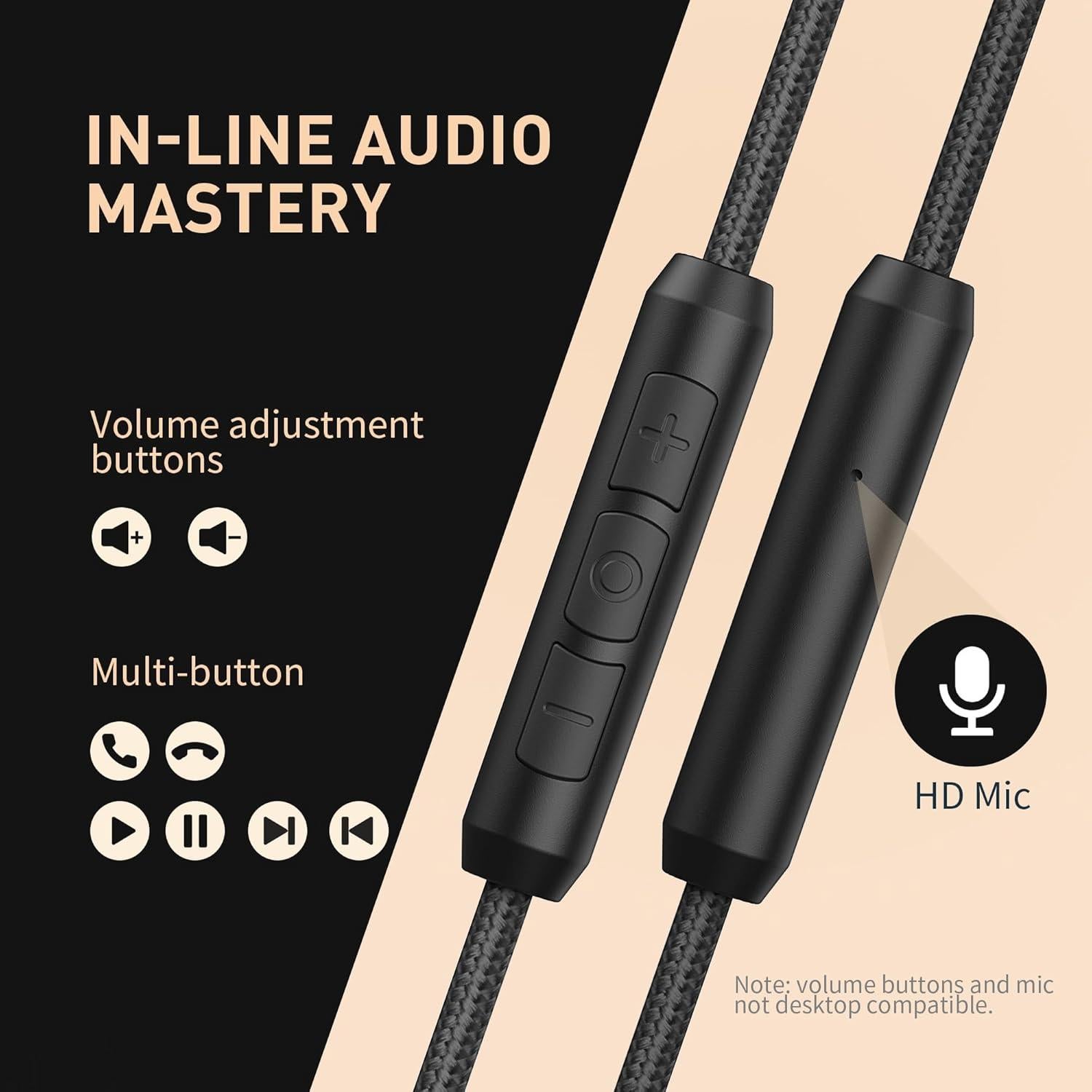 Auriculares AILIHEN C90 con micrófono y control de volumen