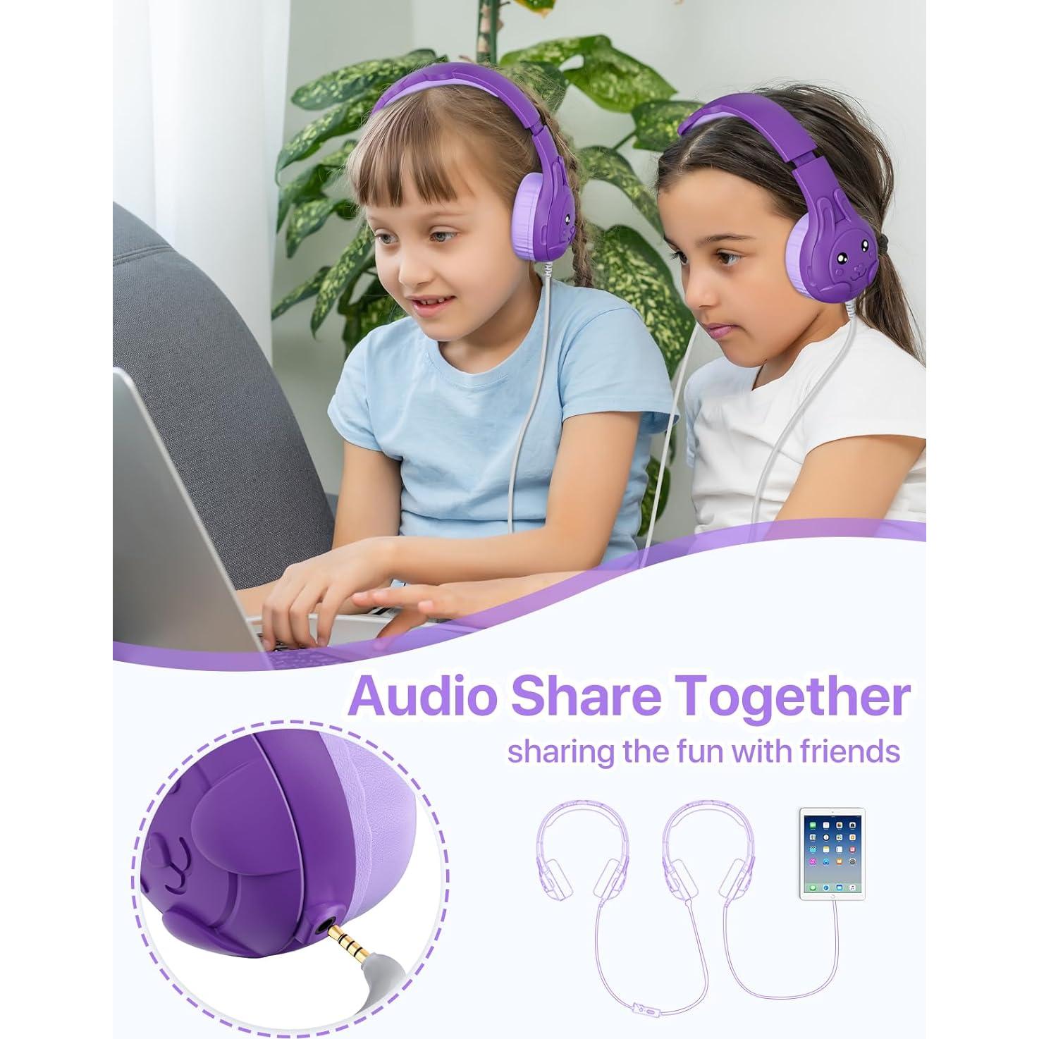 Auriculares ZIUMIER H41 para Niños con Micrófono y Limitador 80dB