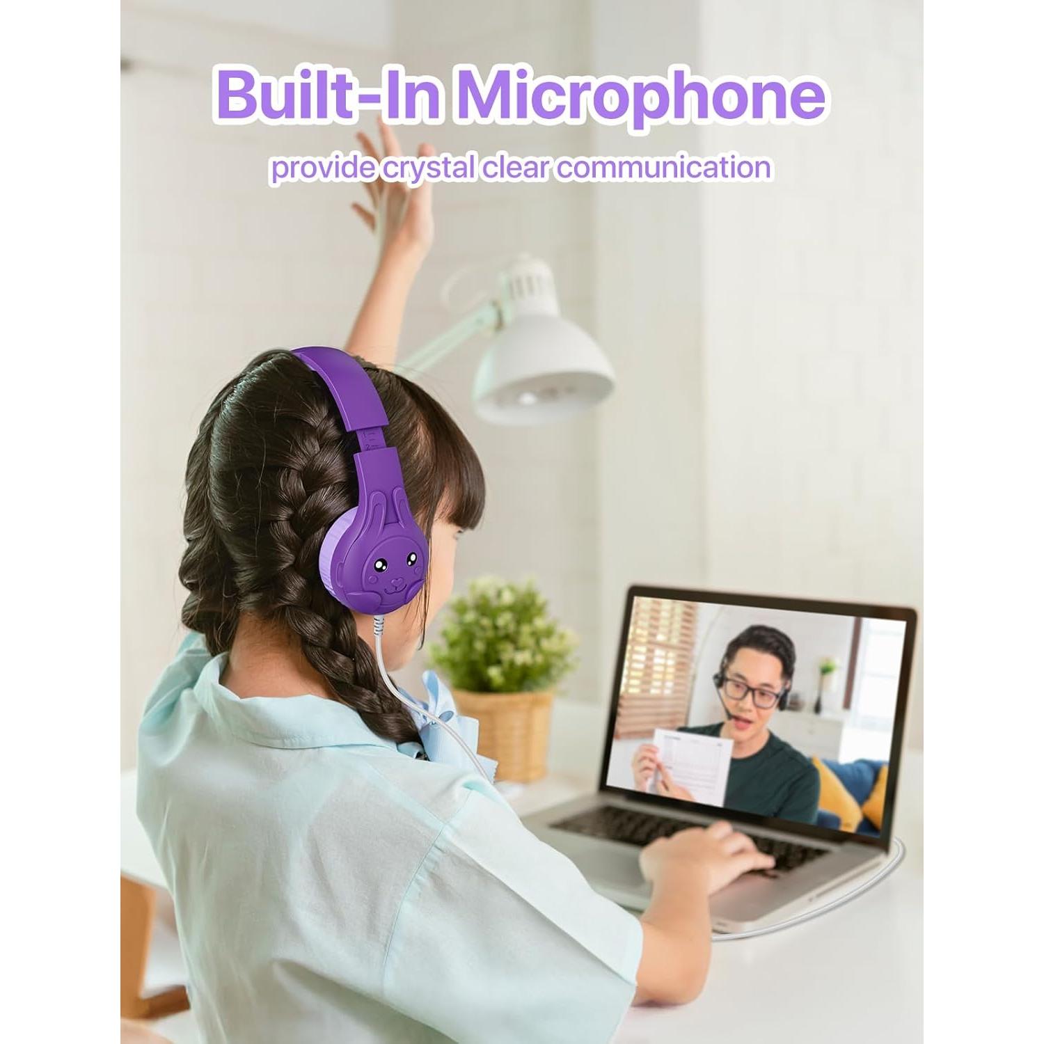 Auriculares ZIUMIER H41 para Niños con Micrófono y Limitador 80dB