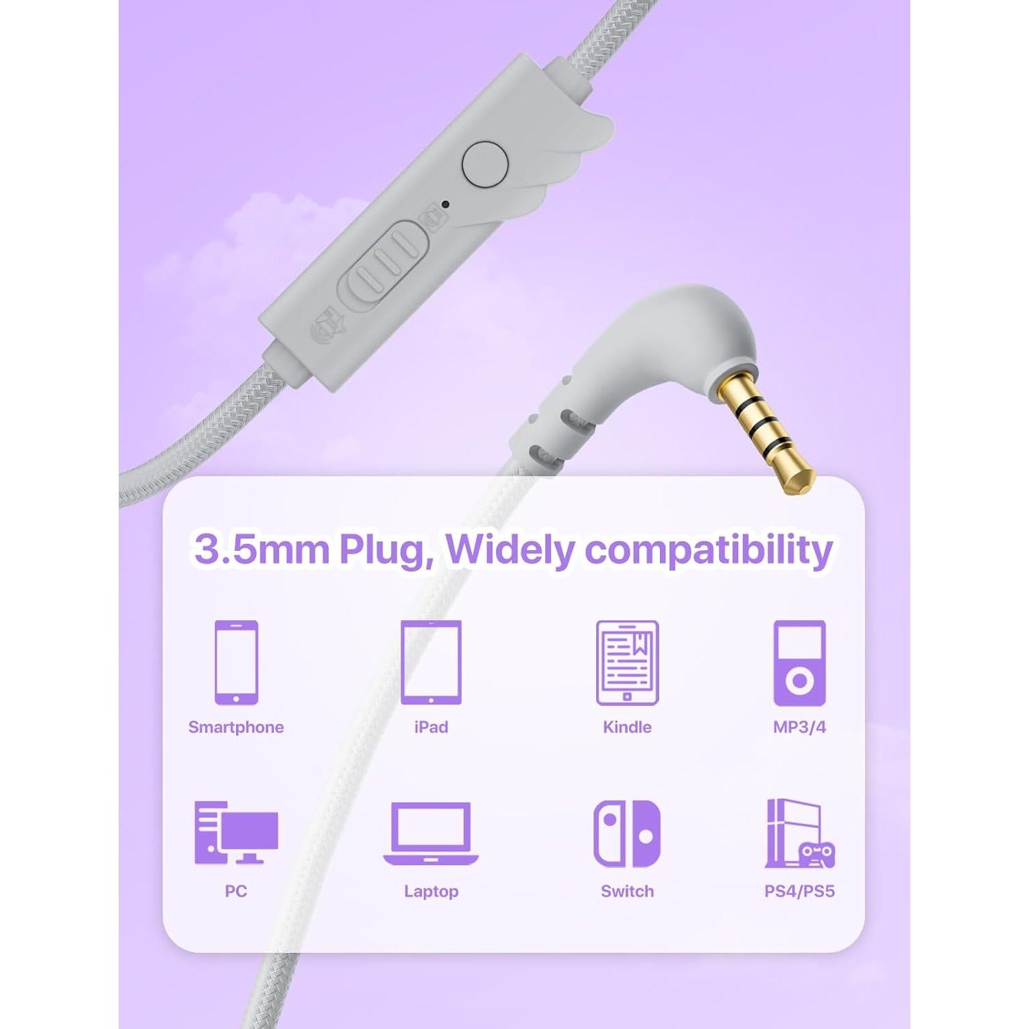 Auriculares ZIUMIER H41 para Niños con Micrófono y Limitador 80dB