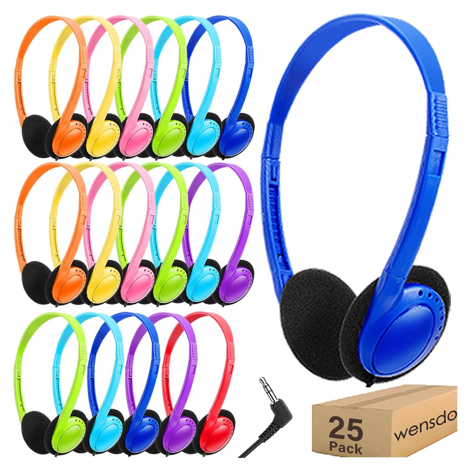 Auriculares escolares Wensdo HY103 a granel 25 paquetes multicolor