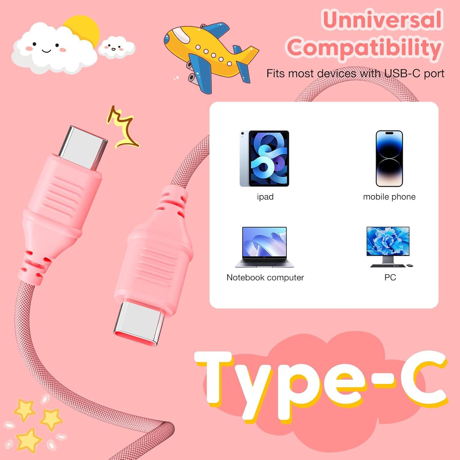 Auriculares USB-C para Niños Bywulanda Rosa con Temporizador