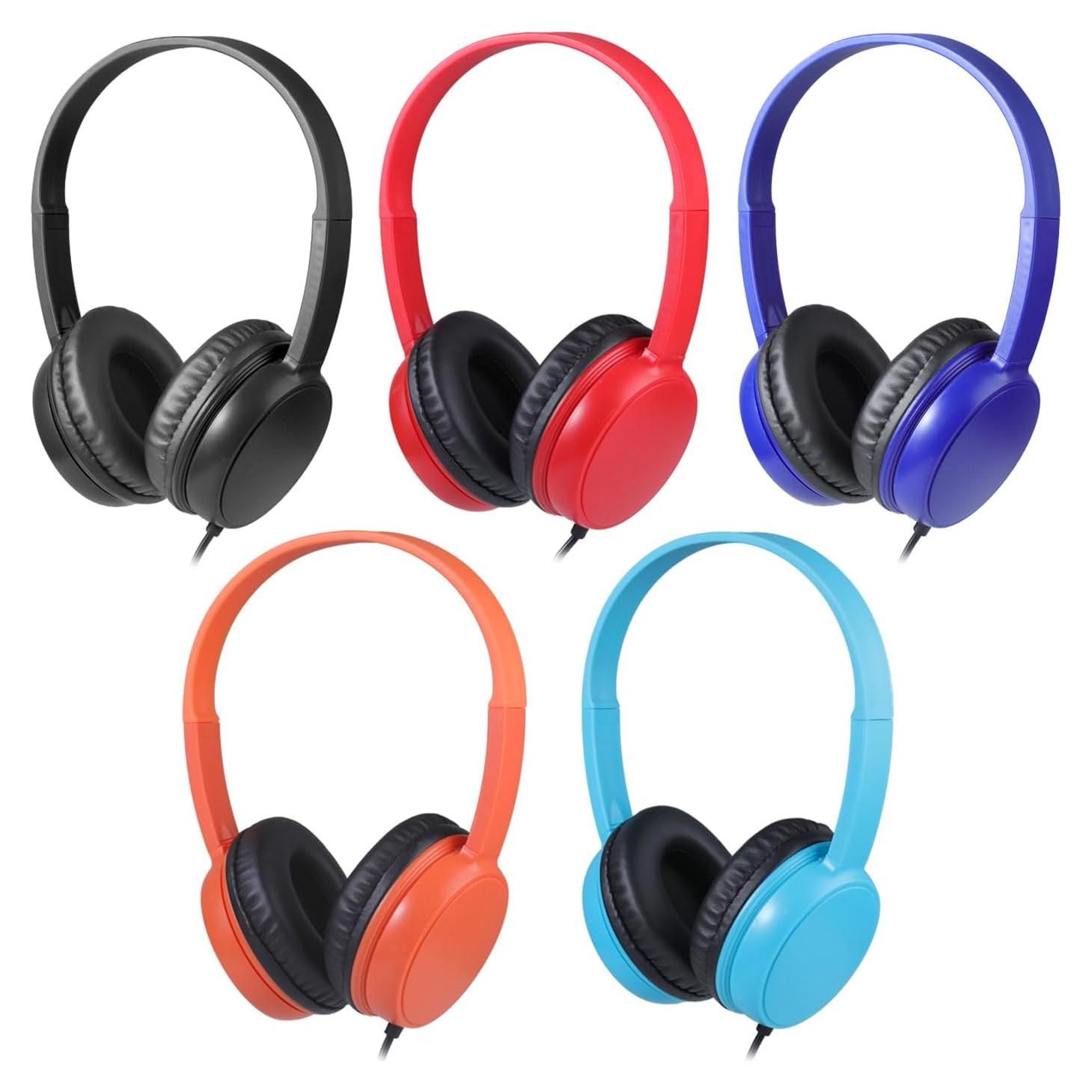 Auriculares con Cable Waneni JS30 para Aula - Paquete de 5 Coloridos