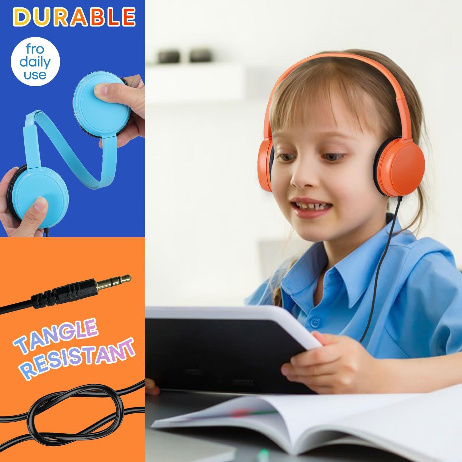 Auriculares con Cable Waneni JS30 para Aula - Paquete de 5 Coloridos