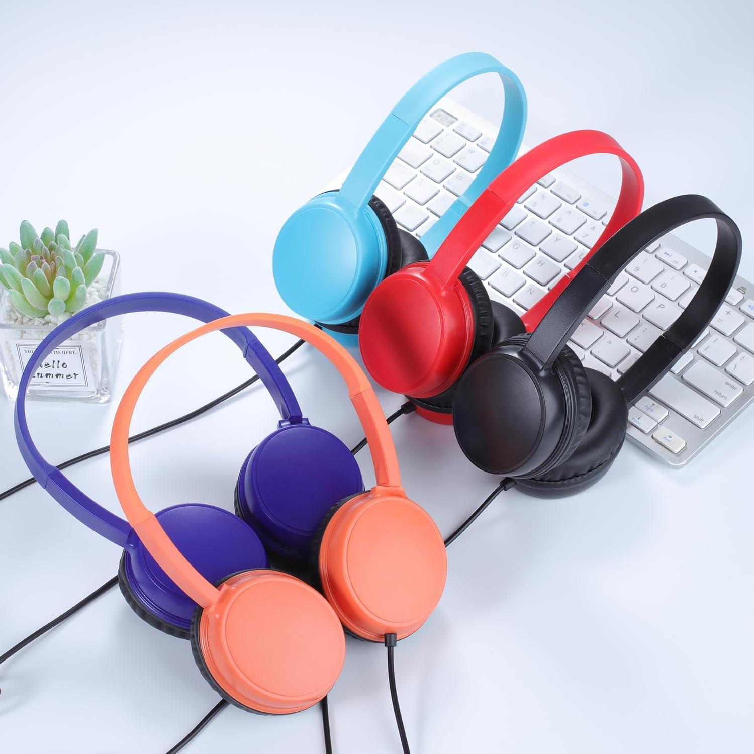 Auriculares con Cable Waneni JS30 para Aula - Paquete de 5 Coloridos