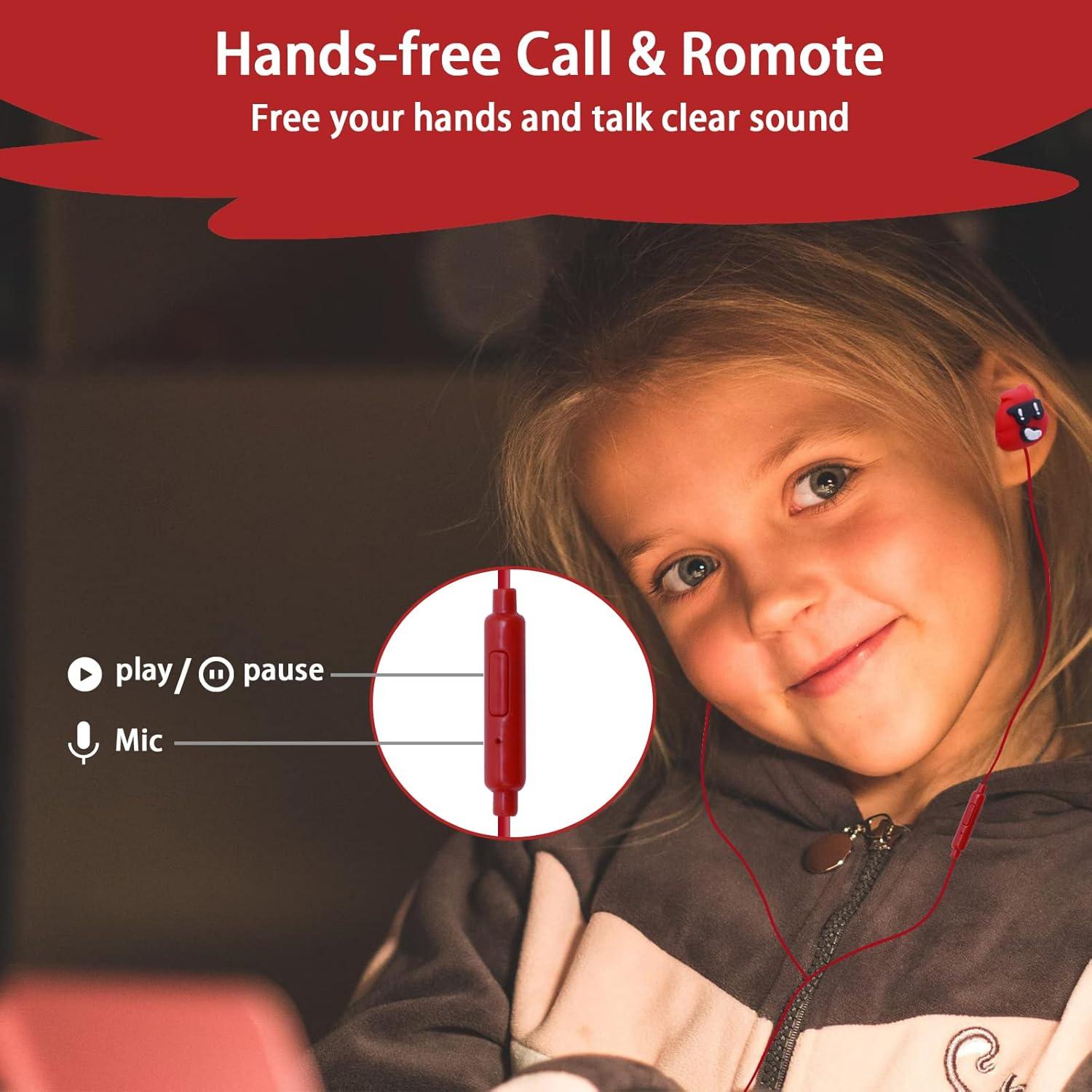 Auriculares In-Ear para Niños DTMNEP SR-01 con Micrófono Rojo