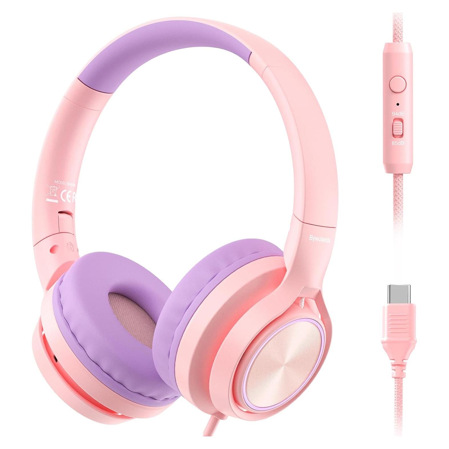 Auriculares USB-C para Niños Bywulanda, Plegables, 85/94dB