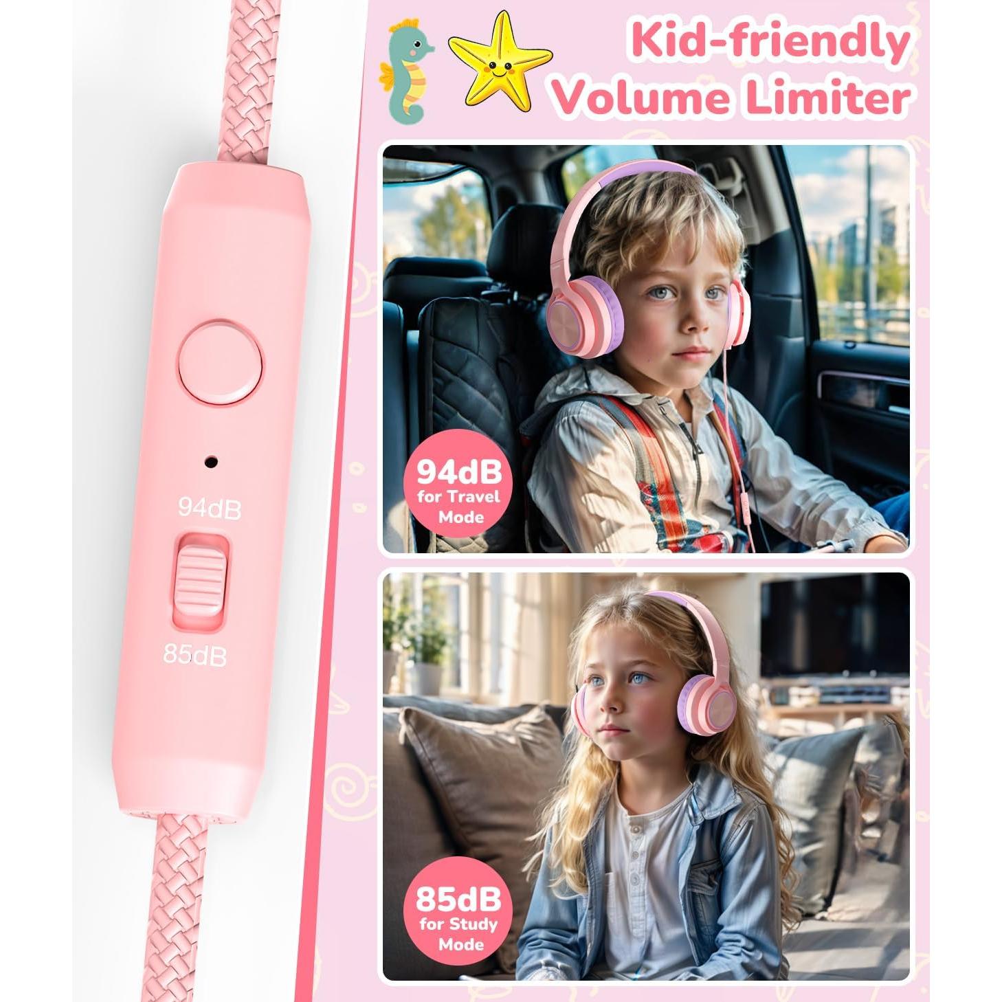 Auriculares USB-C para Niños Bywulanda, Plegables, 85/94dB