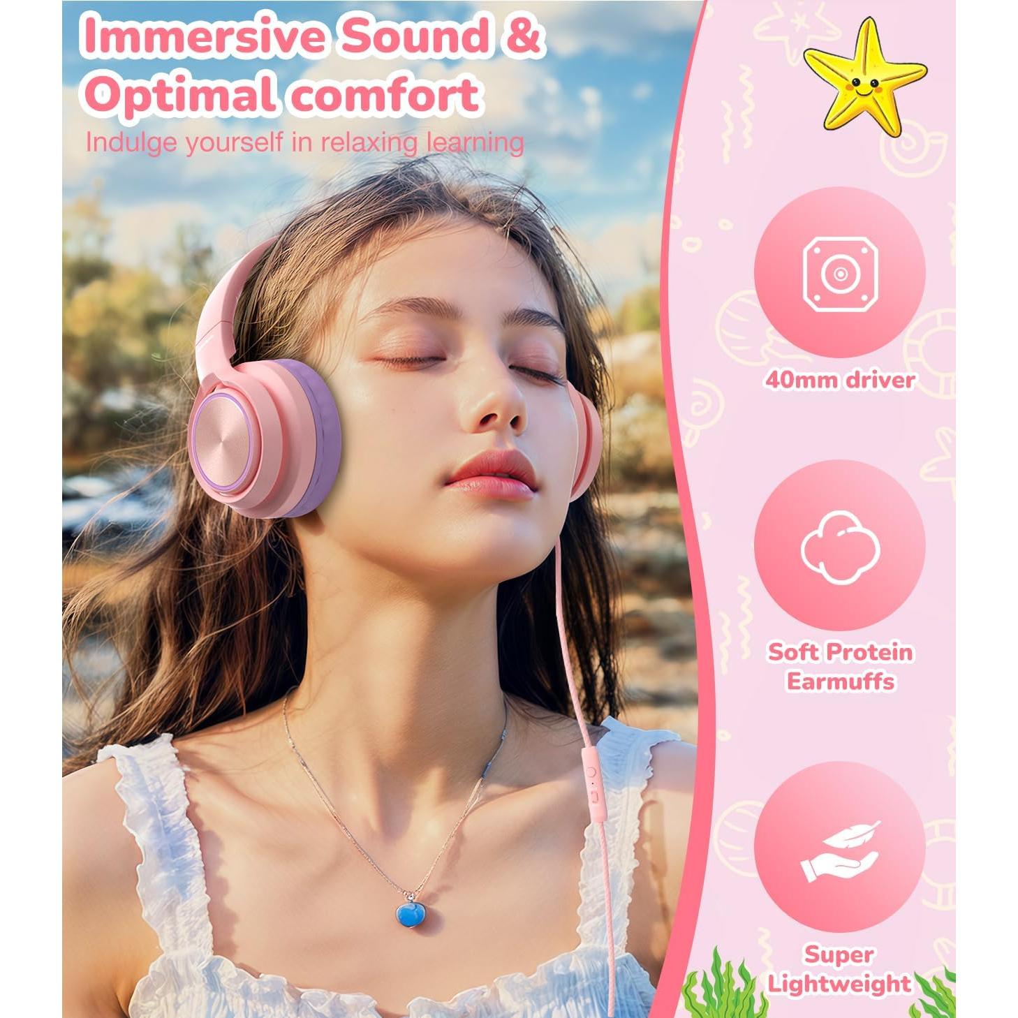 Auriculares USB-C para Niños Bywulanda, Plegables, 85/94dB