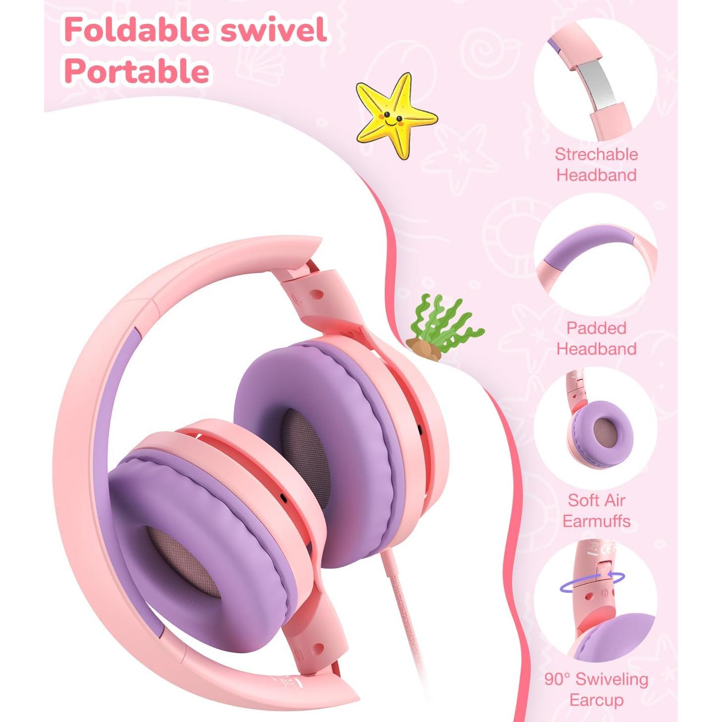 Auriculares USB-C para Niños Bywulanda, Plegables, 85/94dB