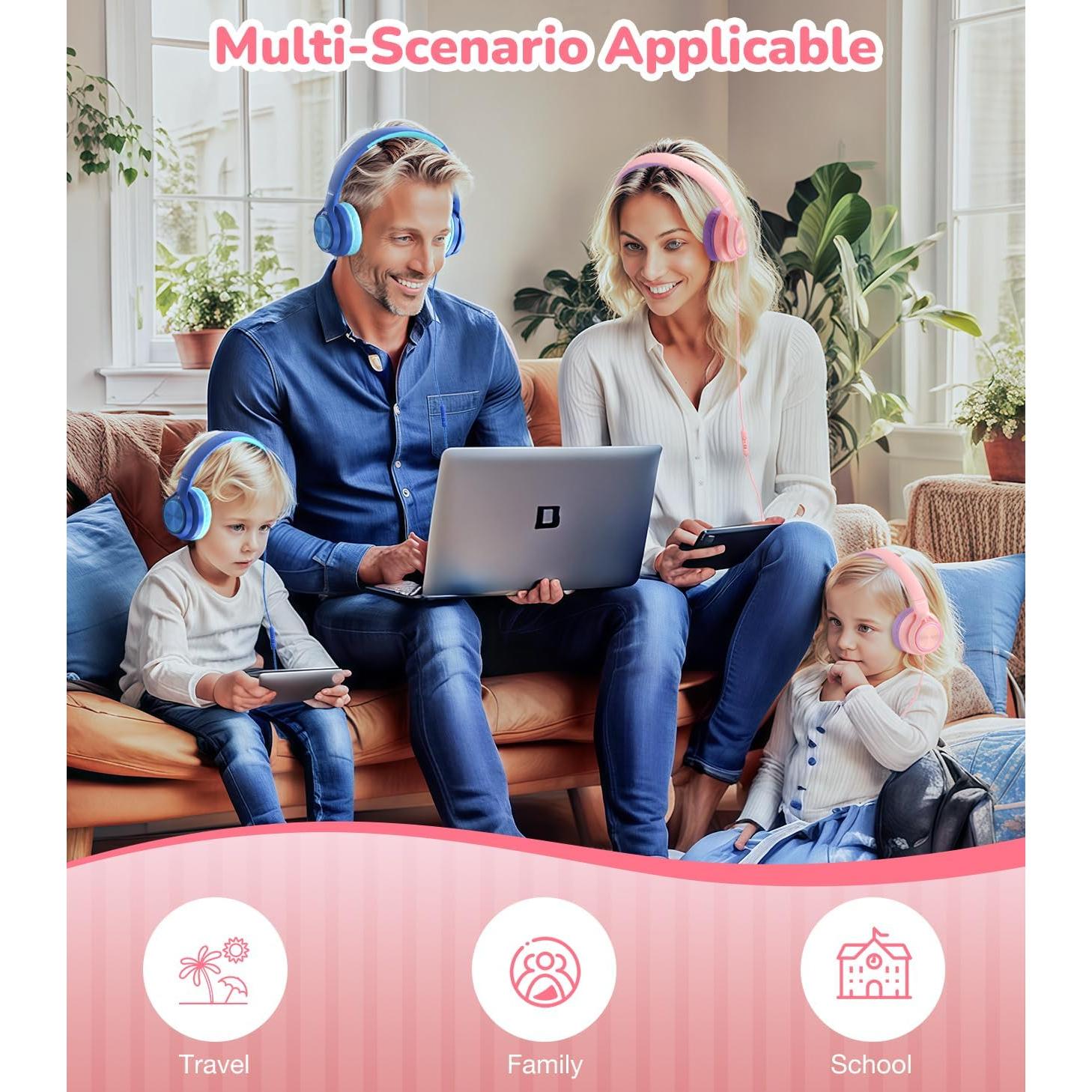 Auriculares USB-C para Niños Bywulanda, Plegables, 85/94dB