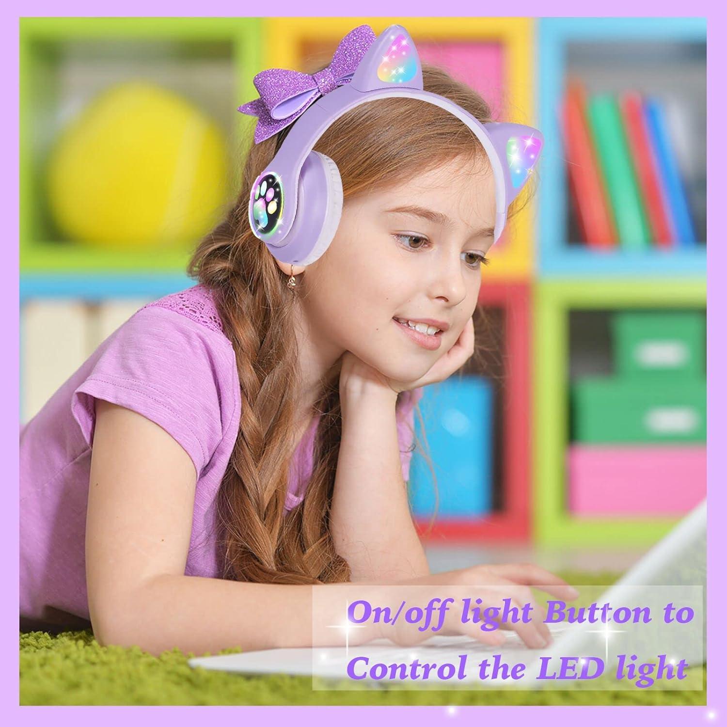 Auriculares Inalámbricos Bluetooth YD-01 con Luz LED para Niños
