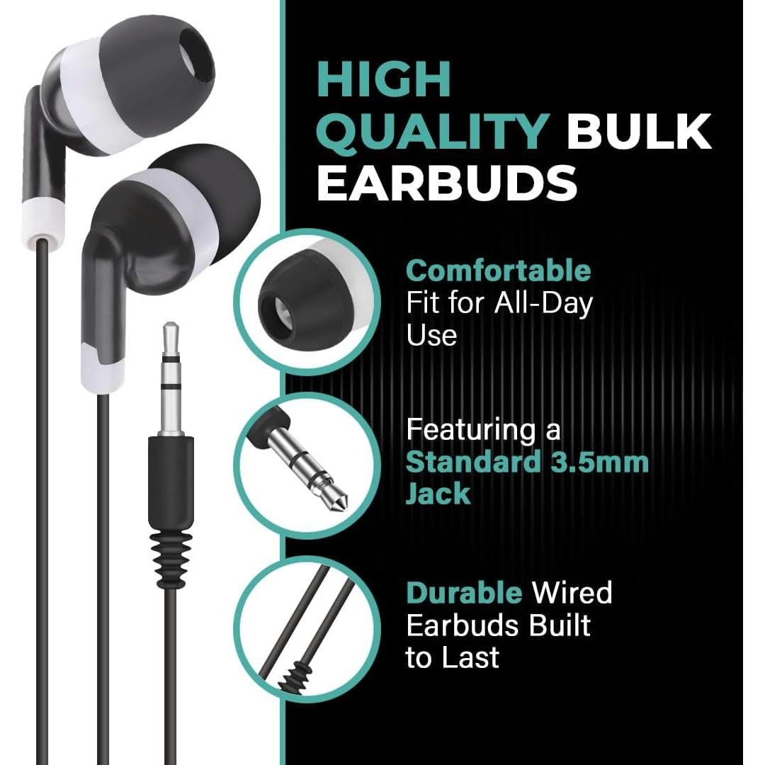 Auriculares JustJamz Basic Dot 100 Pack | Intrauditivos 3.5mm