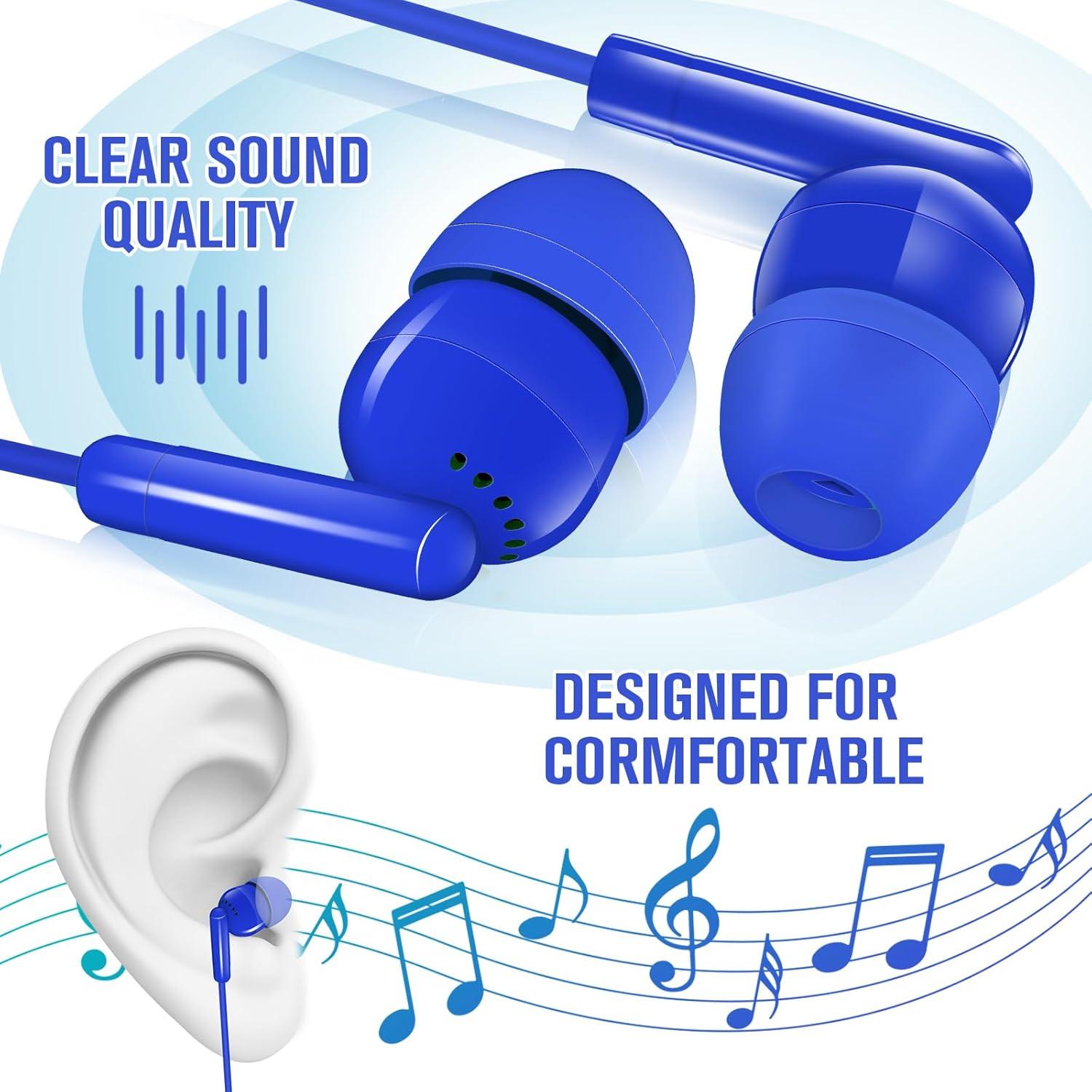 Auriculares Kanayu Earbud 100 Paquetes Azul 3.5mm