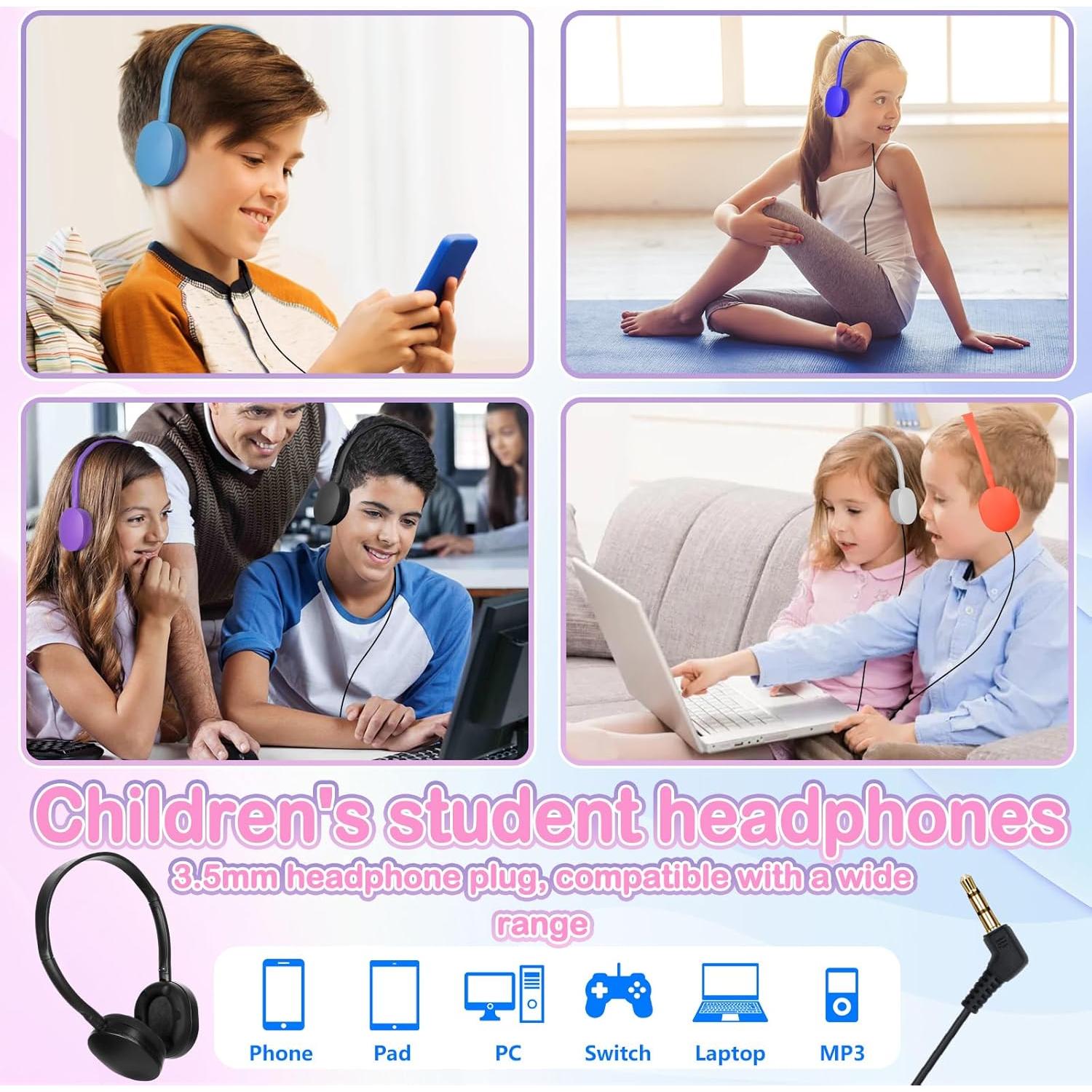 Paquete de 12 Auriculares ZNXZXP Ajustables 3.5mm para Escuela