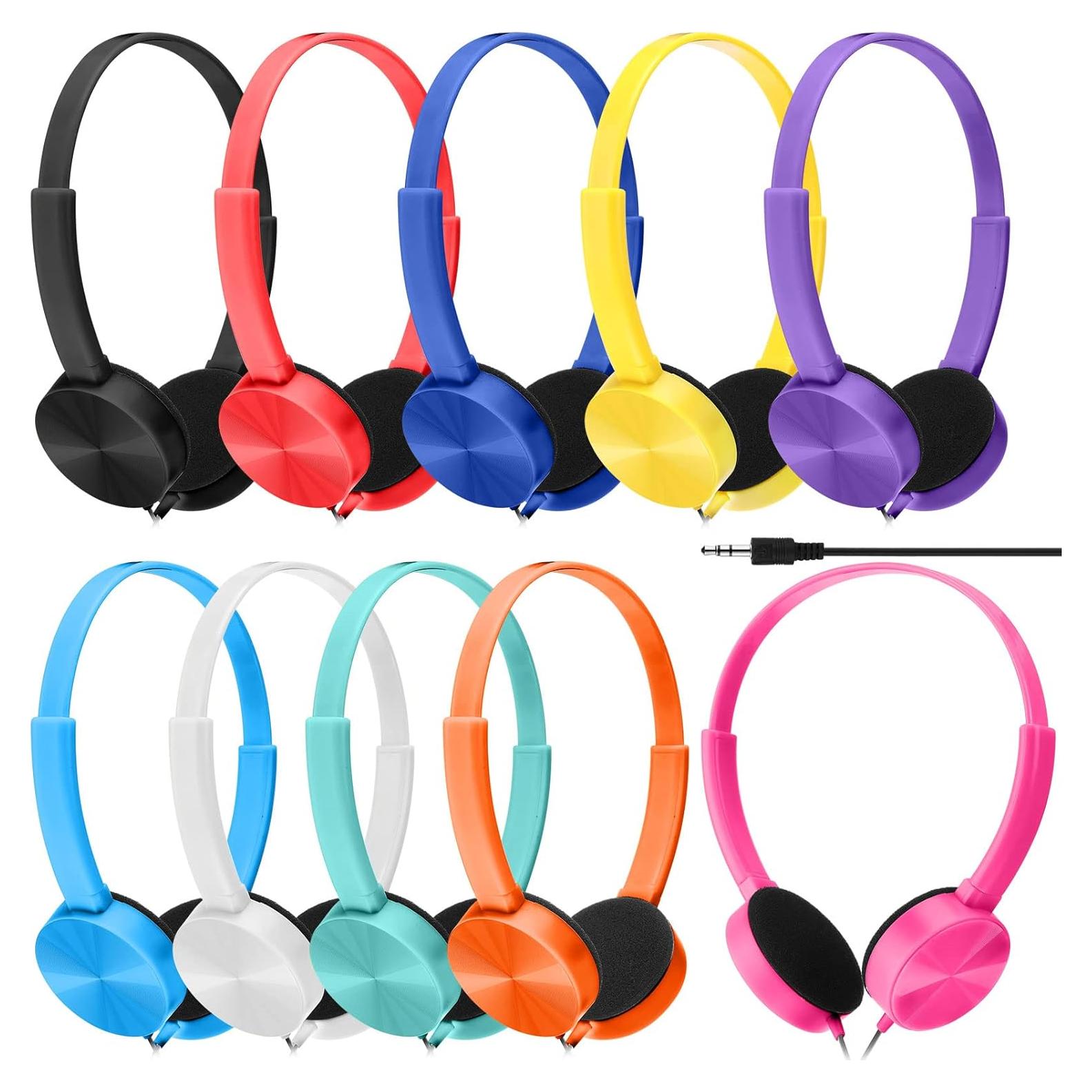 Auriculares Escolares Fabbay 10 Piezas Ajustables con Micrófono