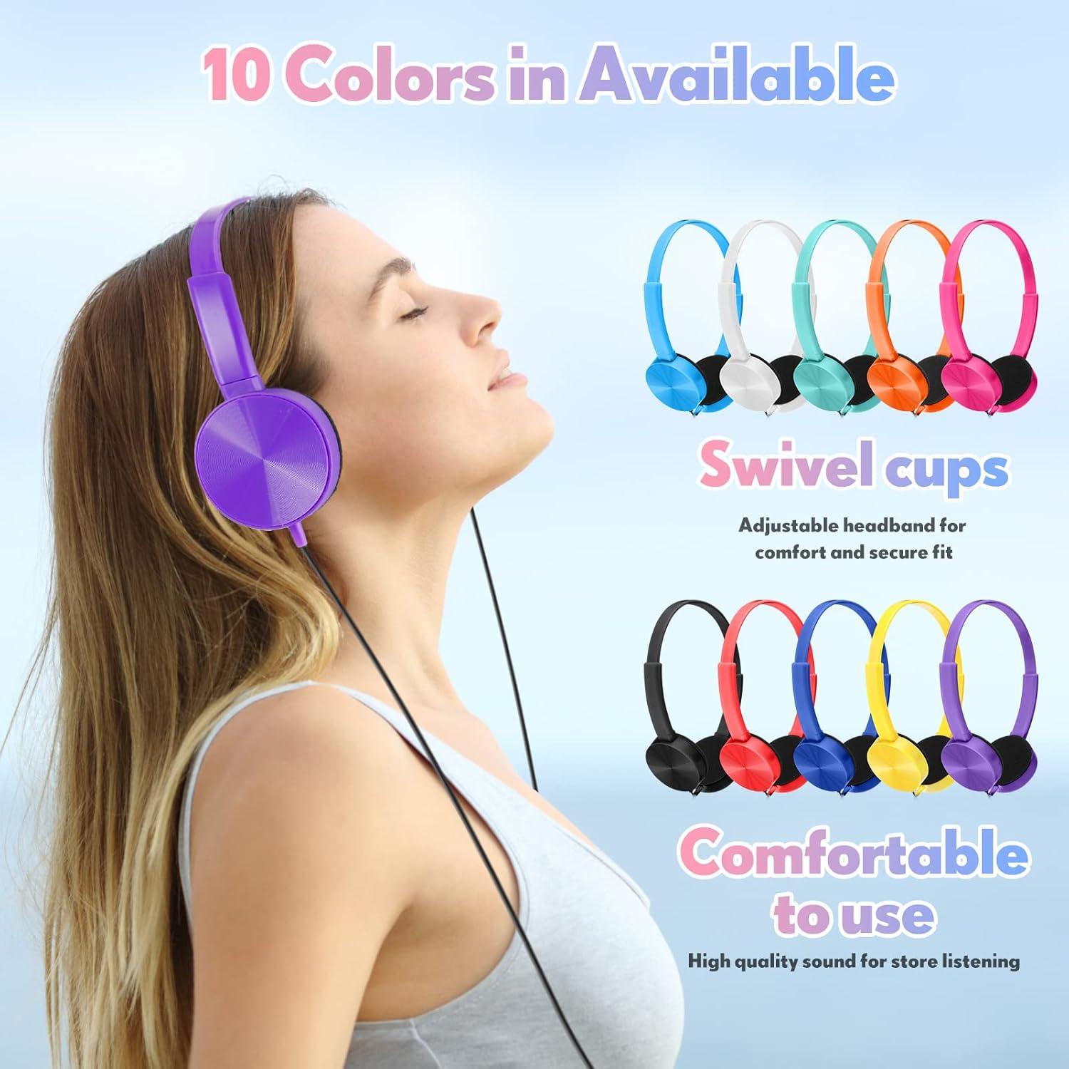 Auriculares Escolares Fabbay 10 Piezas Ajustables con Micrófono