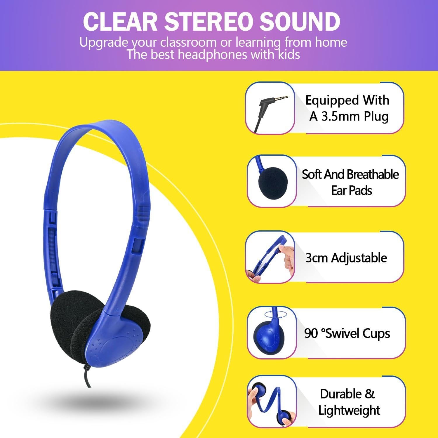 Auriculares sobre la oreja Waneni JS857 - Paquete de 30 colores