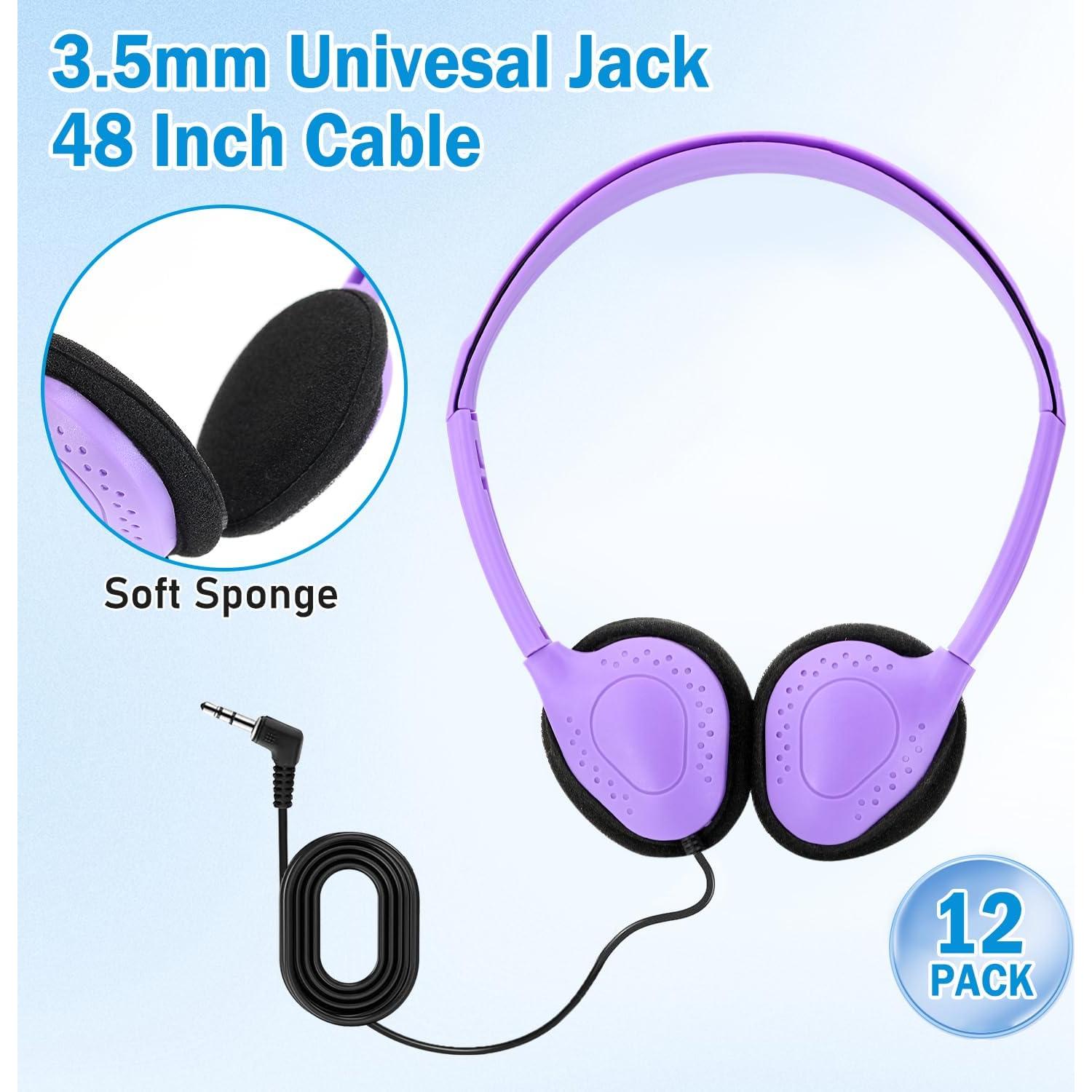 Paquete de 12 Auriculares para Aula Anrgterg con Cable 3.5mm