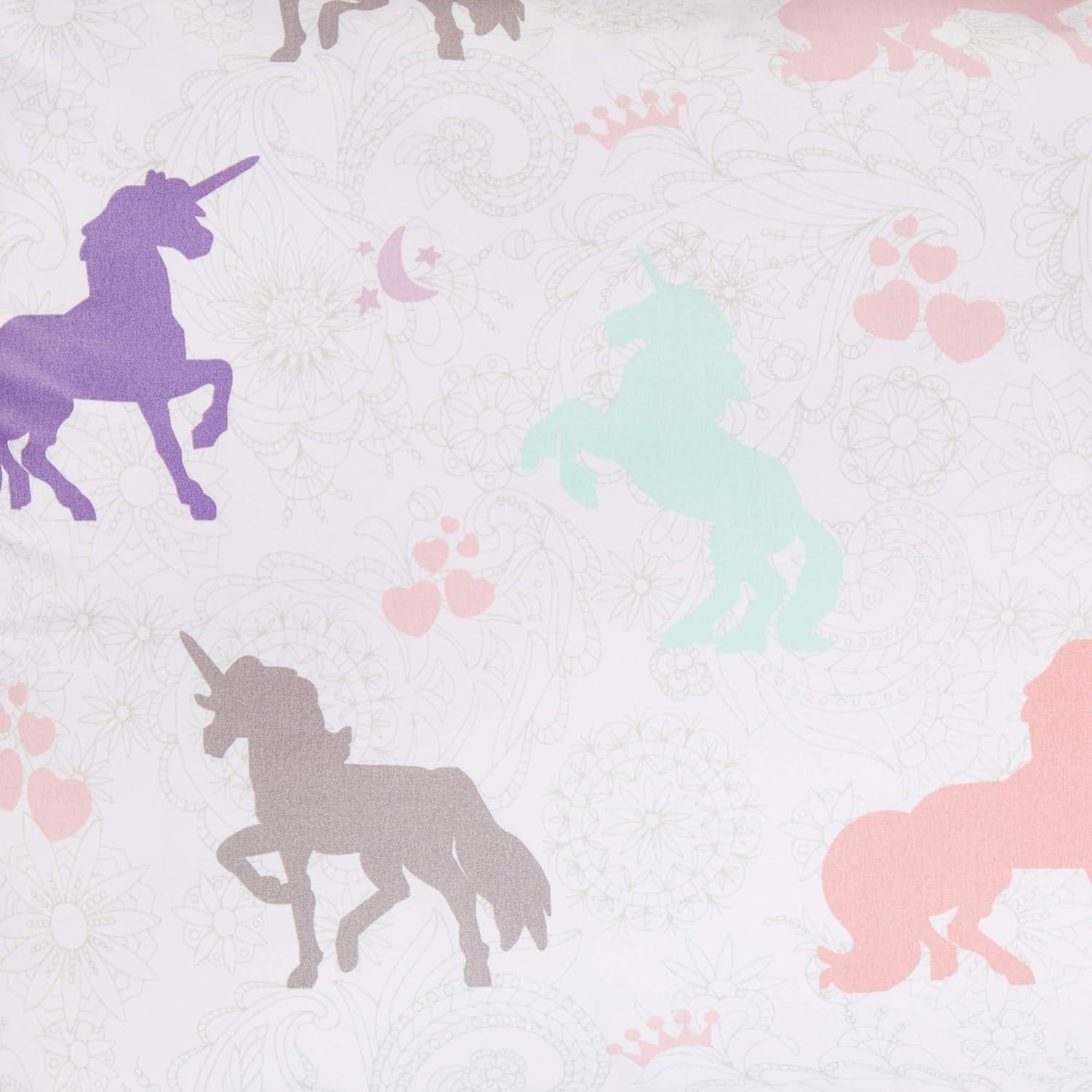 Conjunto Edredón y Funda de Almohada Amazon Basics Unicornios