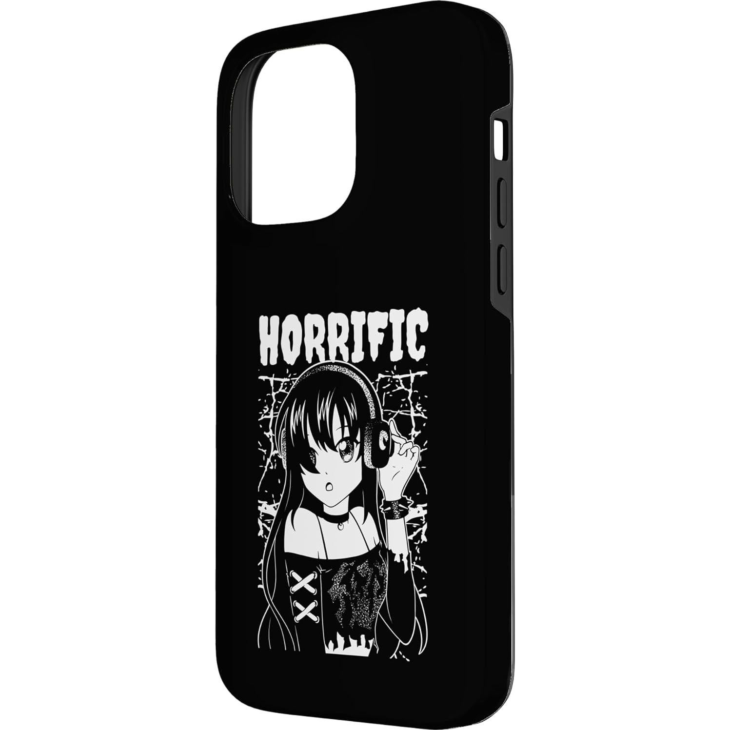 Funda para iPhone 14 Pro Max Anime Oscuro con Auriculares
