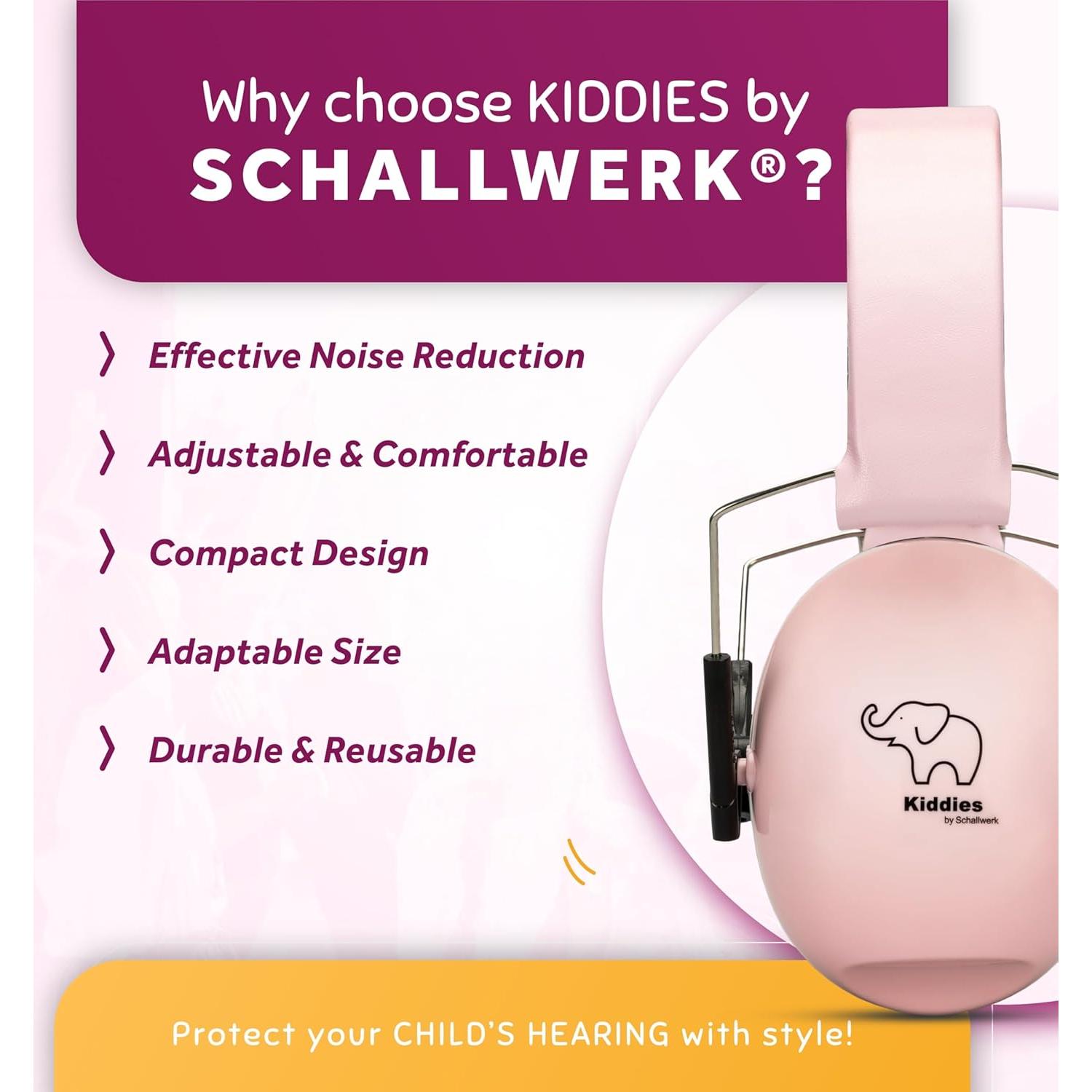 Auriculares de Protección Auditiva Schallwerk Rosa para Niños