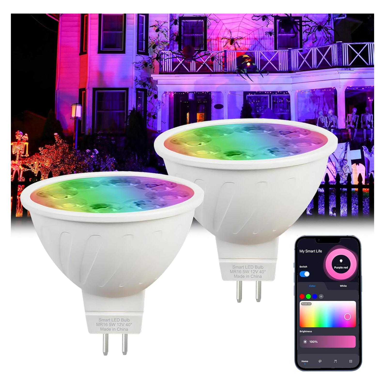 Bombillas LED Inteligentes MR16 ShenZhen 4W 12V RGB Paquete de 2