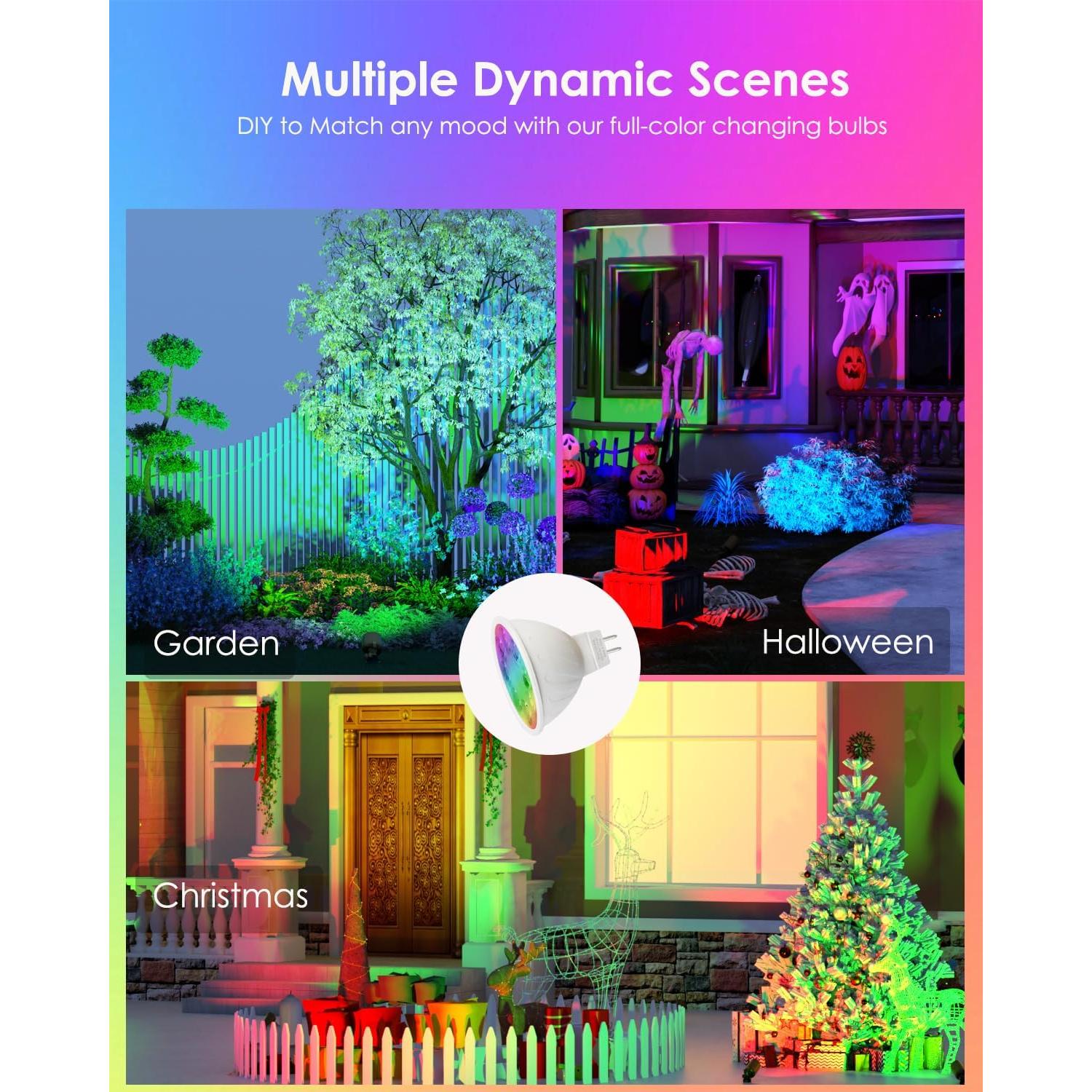 Bombillas LED Inteligentes MR16 ShenZhen 4W 12V RGB Paquete de 2