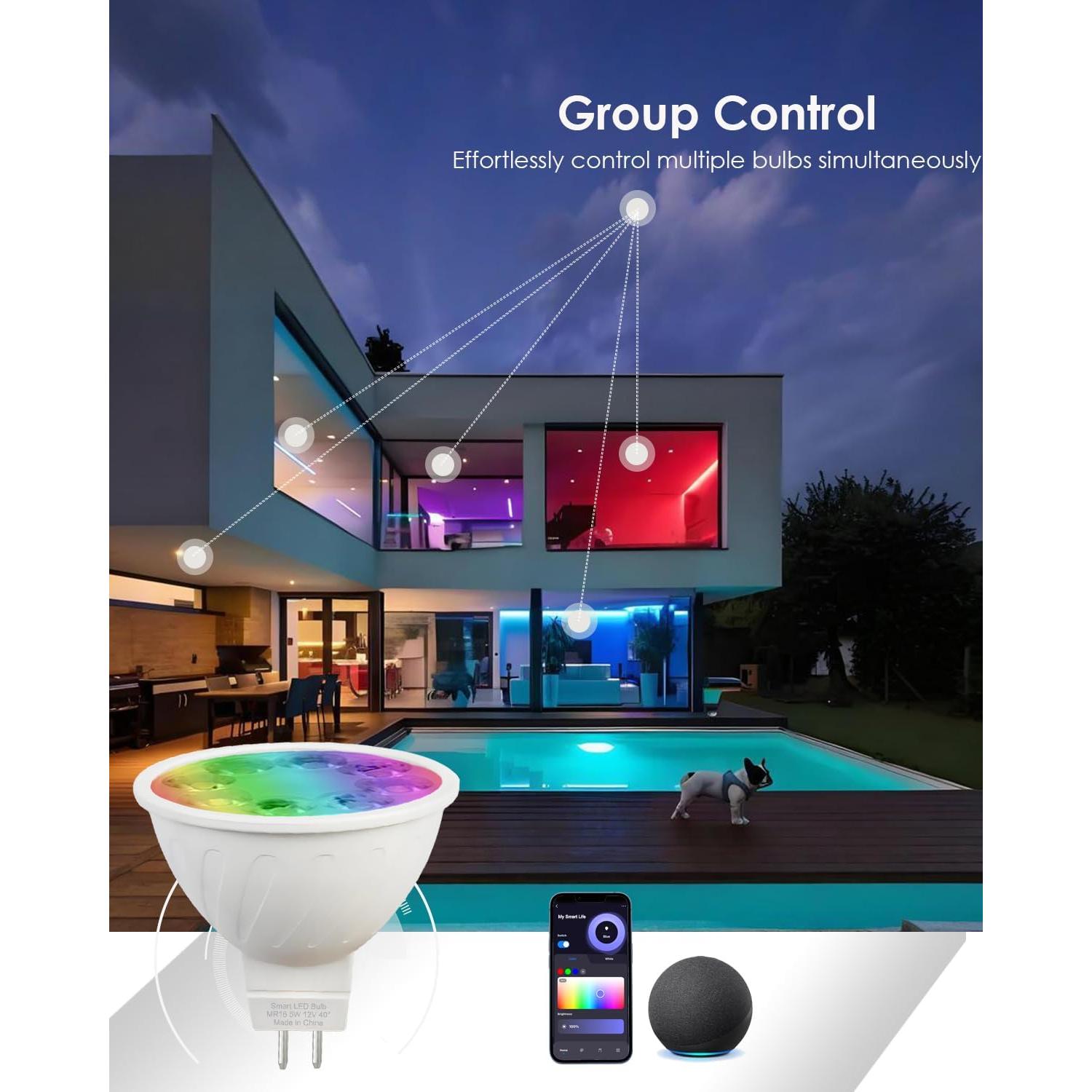 Bombillas LED Inteligentes MR16 ShenZhen 4W 12V RGB Paquete de 2