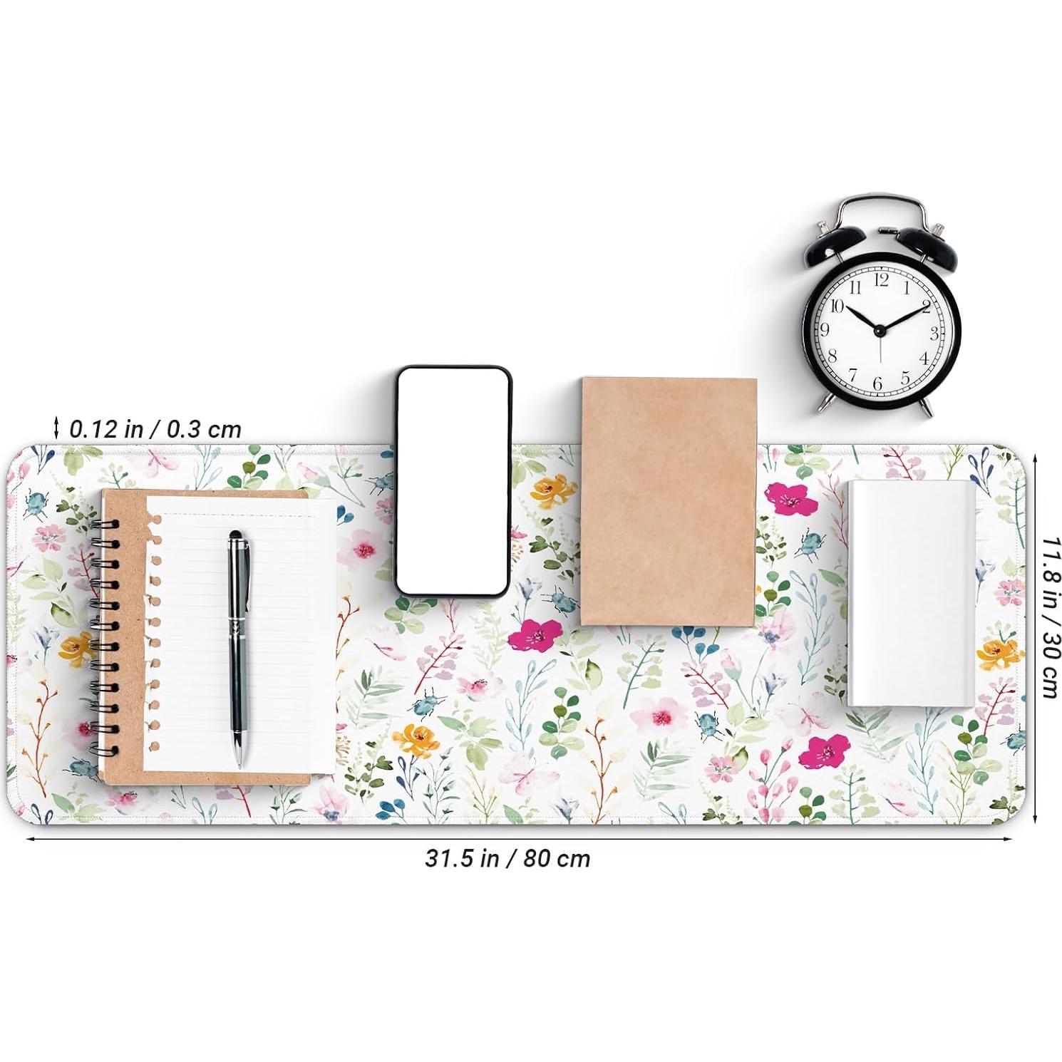 Alfombrilla de Ratón Grande FTSYAD Floral 80 x 30 cm Antideslizante