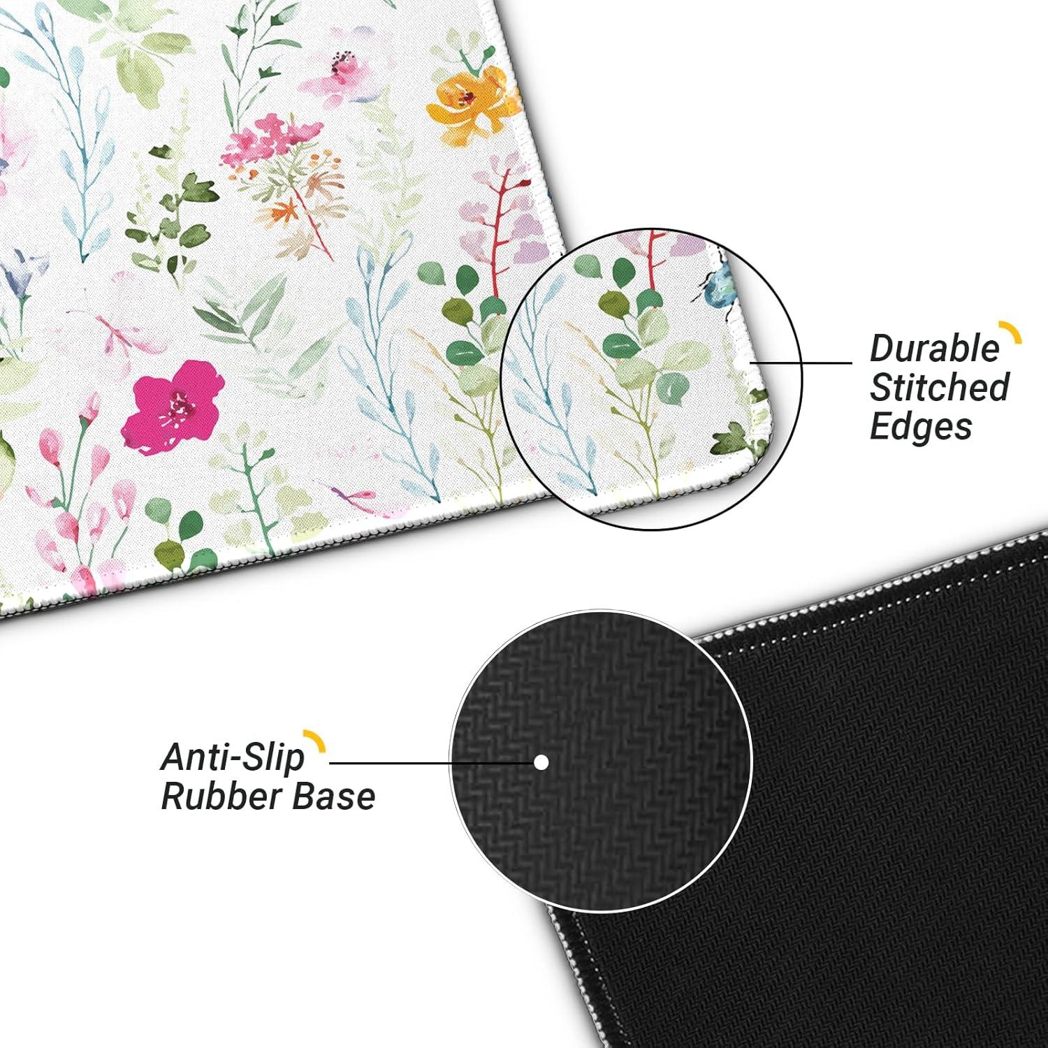 Alfombrilla de Ratón Grande FTSYAD Floral 80 x 30 cm Antideslizante