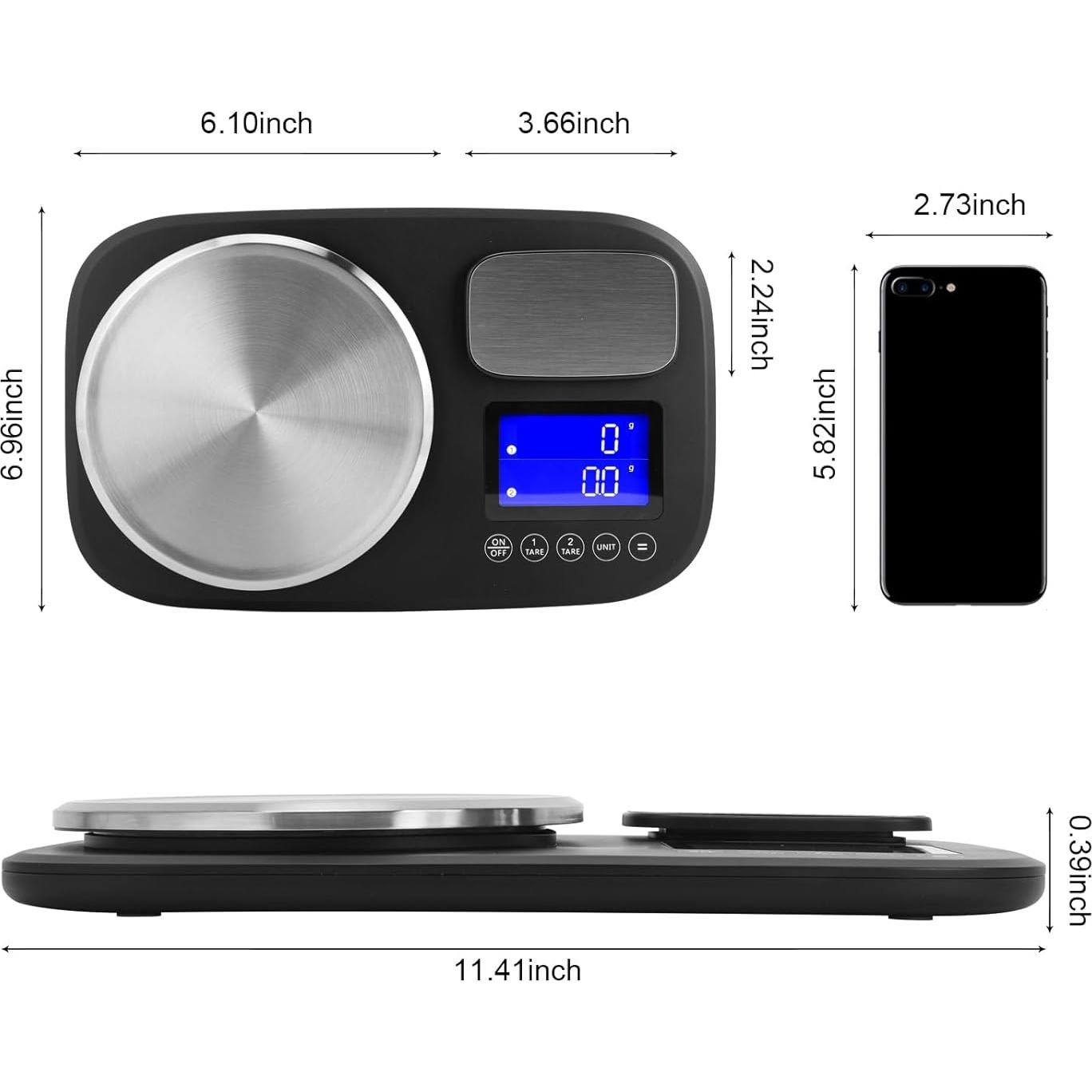 Báscula Digital de Cocina Ionsno K500 Acero Inoxidable 10kg