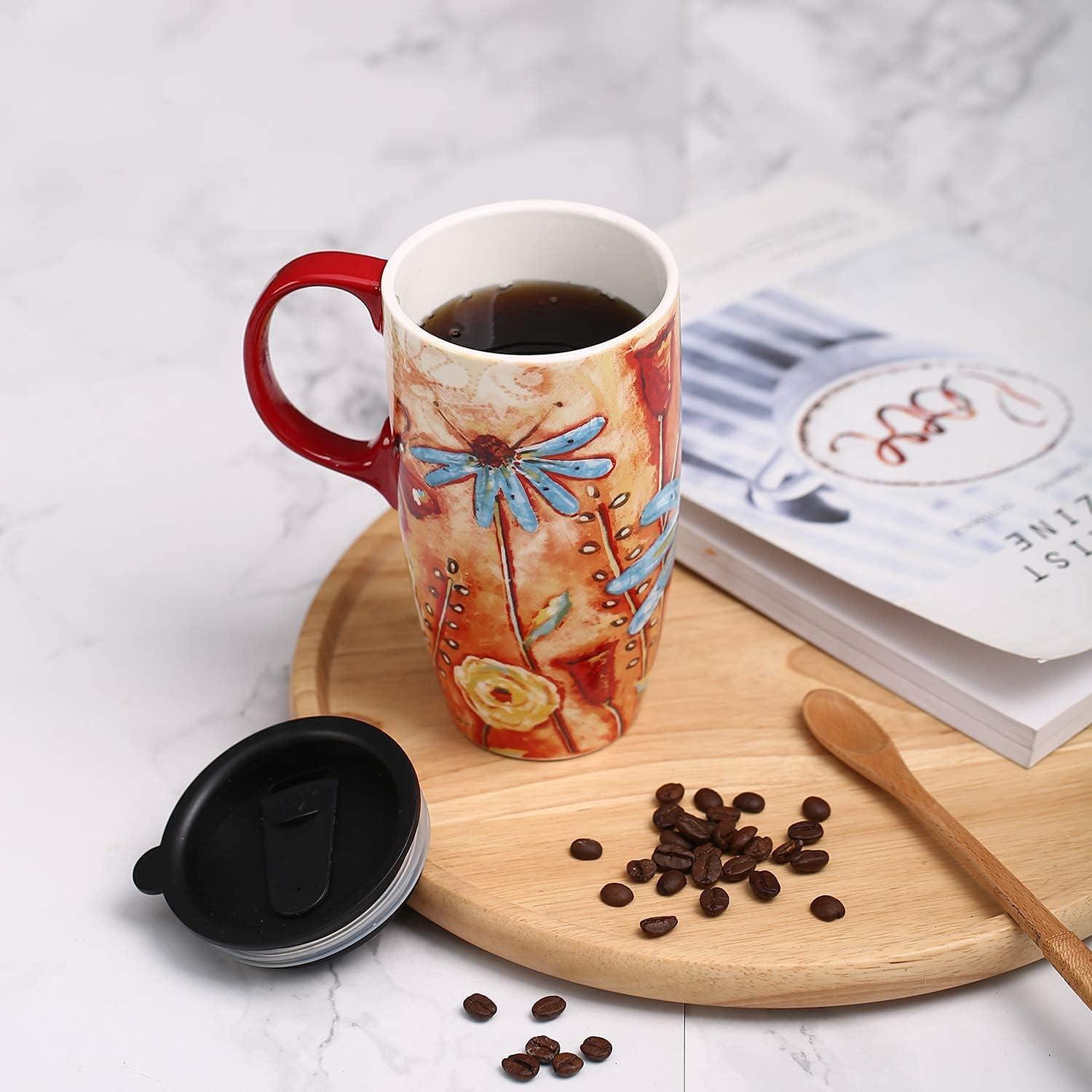 Taza de Cerámica de Viaje Topadorn 500 ml Set de 2